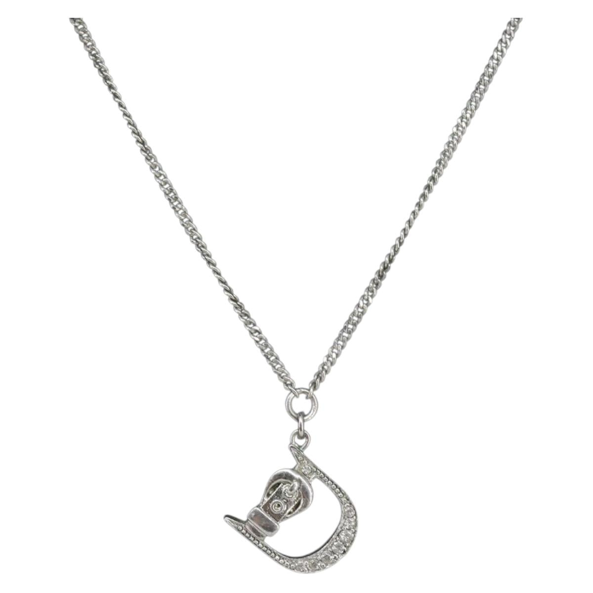 Christian Dior Necklace metal Silver Auth SW1819