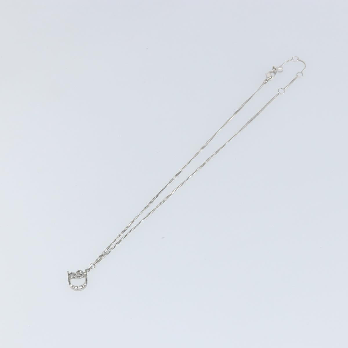 Christian Dior Necklace metal Silver Auth SW1819