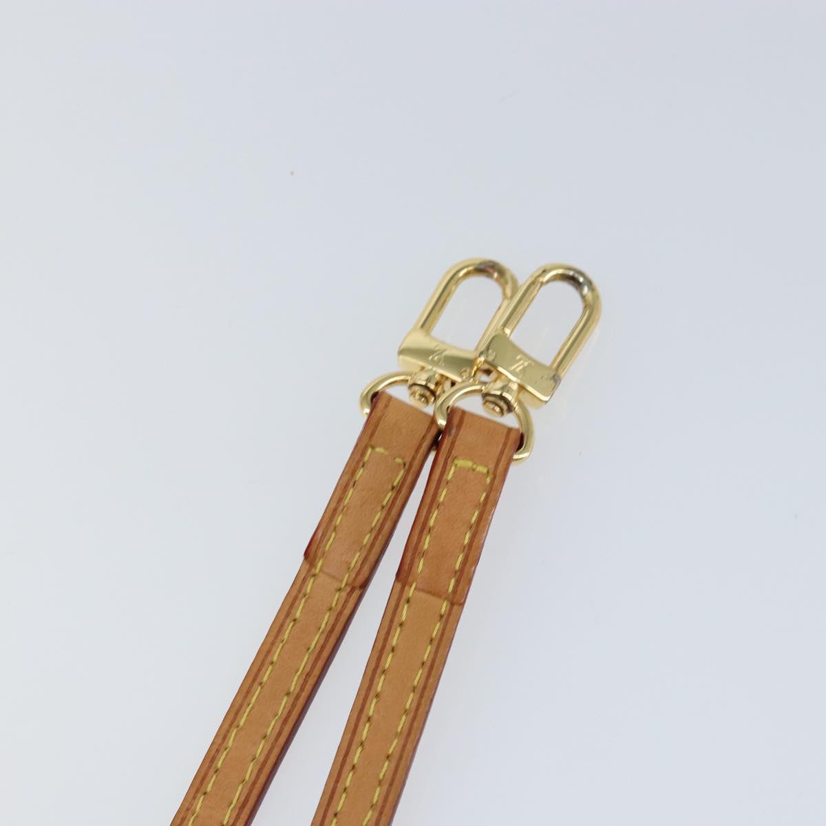 LOUIS VUITTON Shoulder Strap Leather 44.5"" Beige LV Auth SW1820