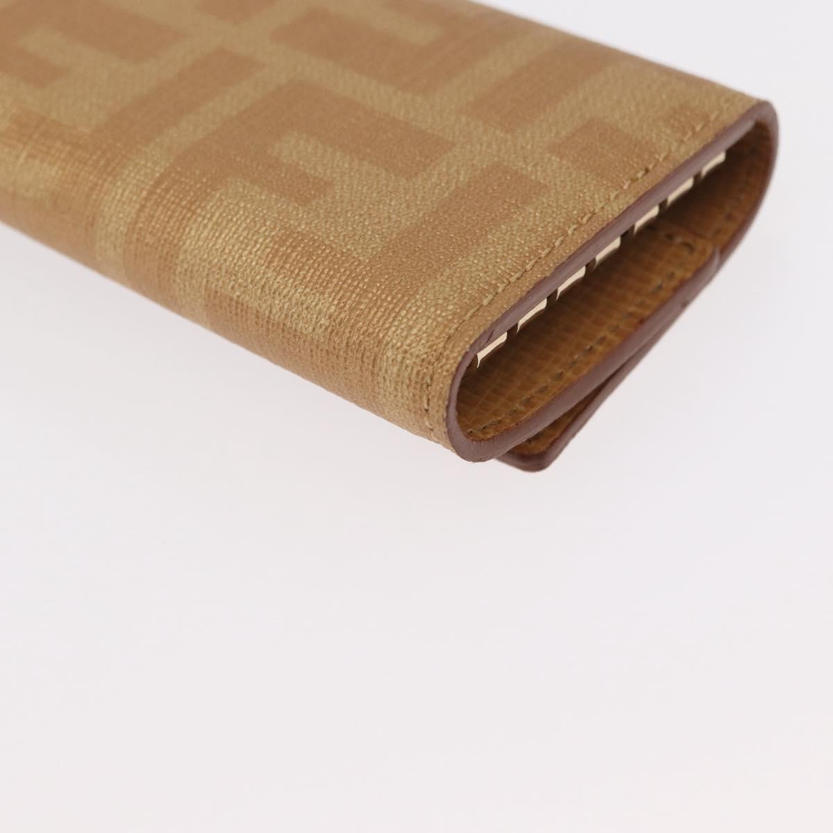 FENDI Zucca Canvas Key Case PVC Gold Auth SW1823A