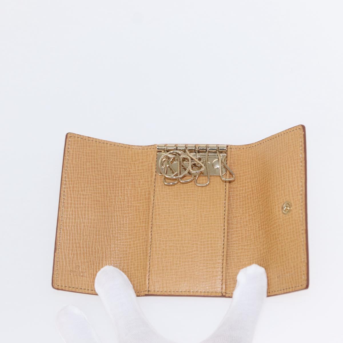 FENDI Zucca Canvas Key Case PVC Gold Auth SW1823V