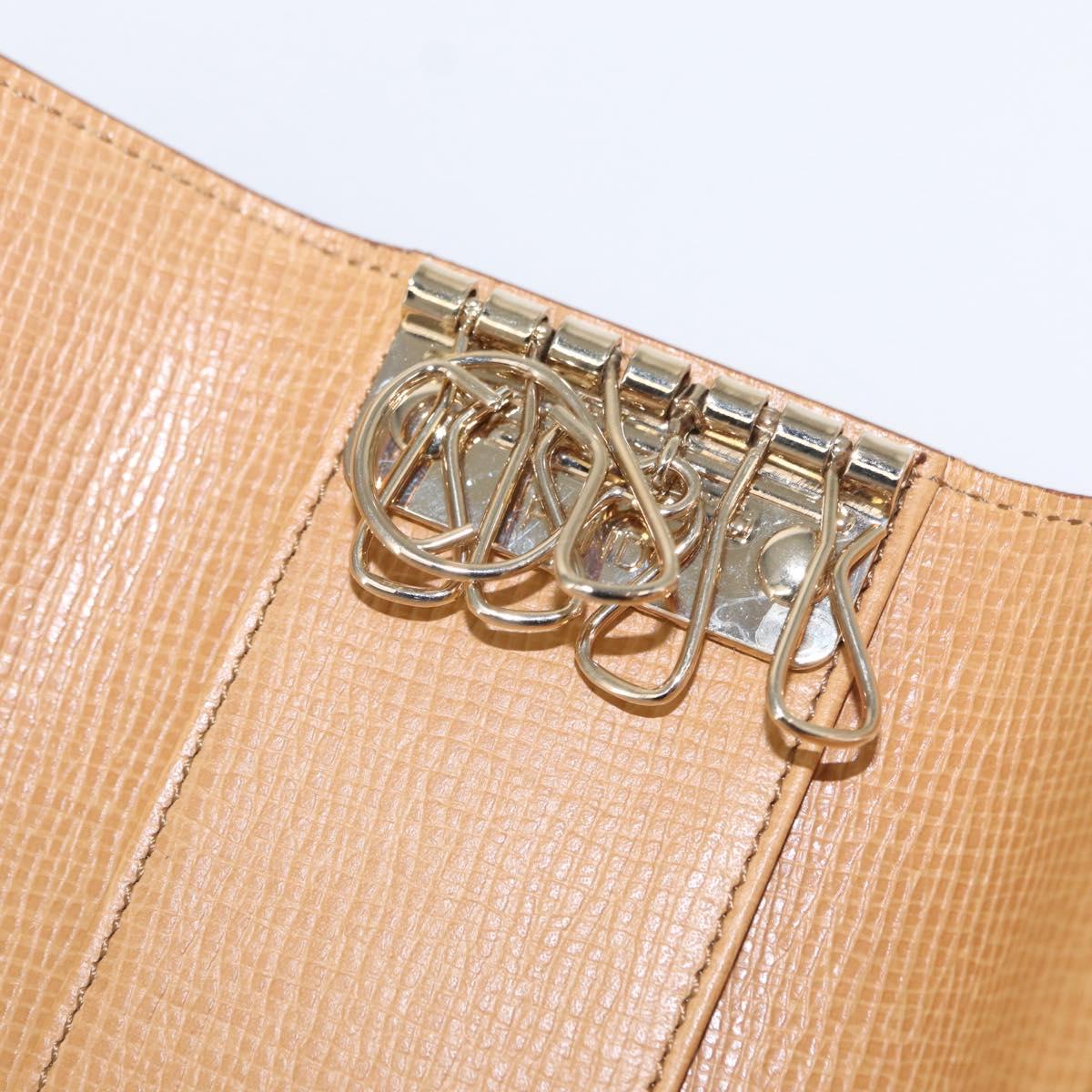 FENDI Zucca Canvas Key Case PVC Gold Auth SW1823A