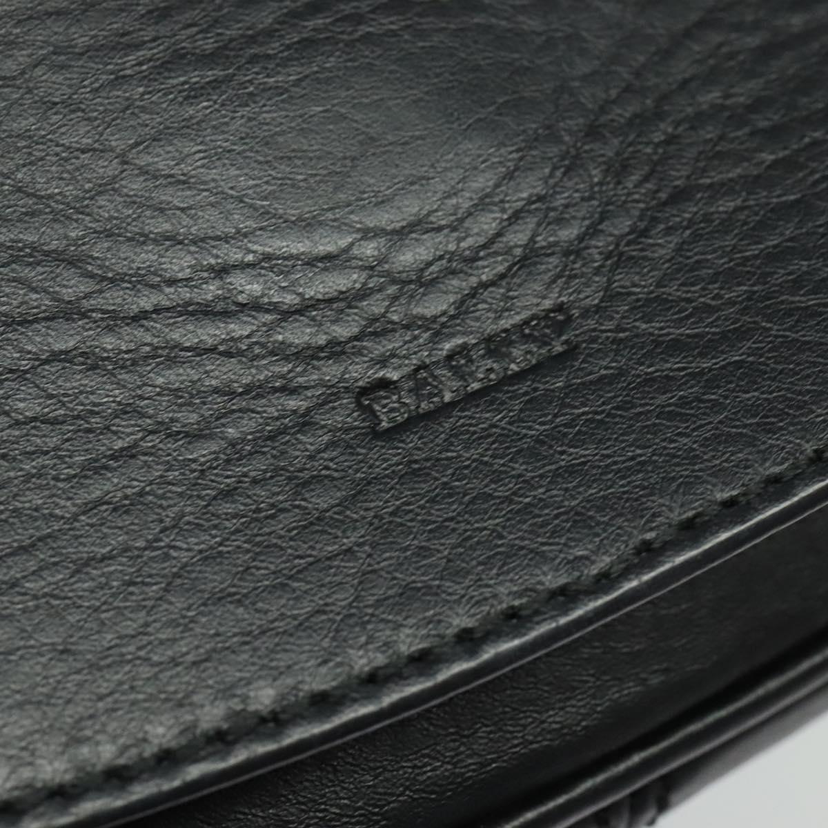BALLY Shoulder Bag Leather Black Auth sw183