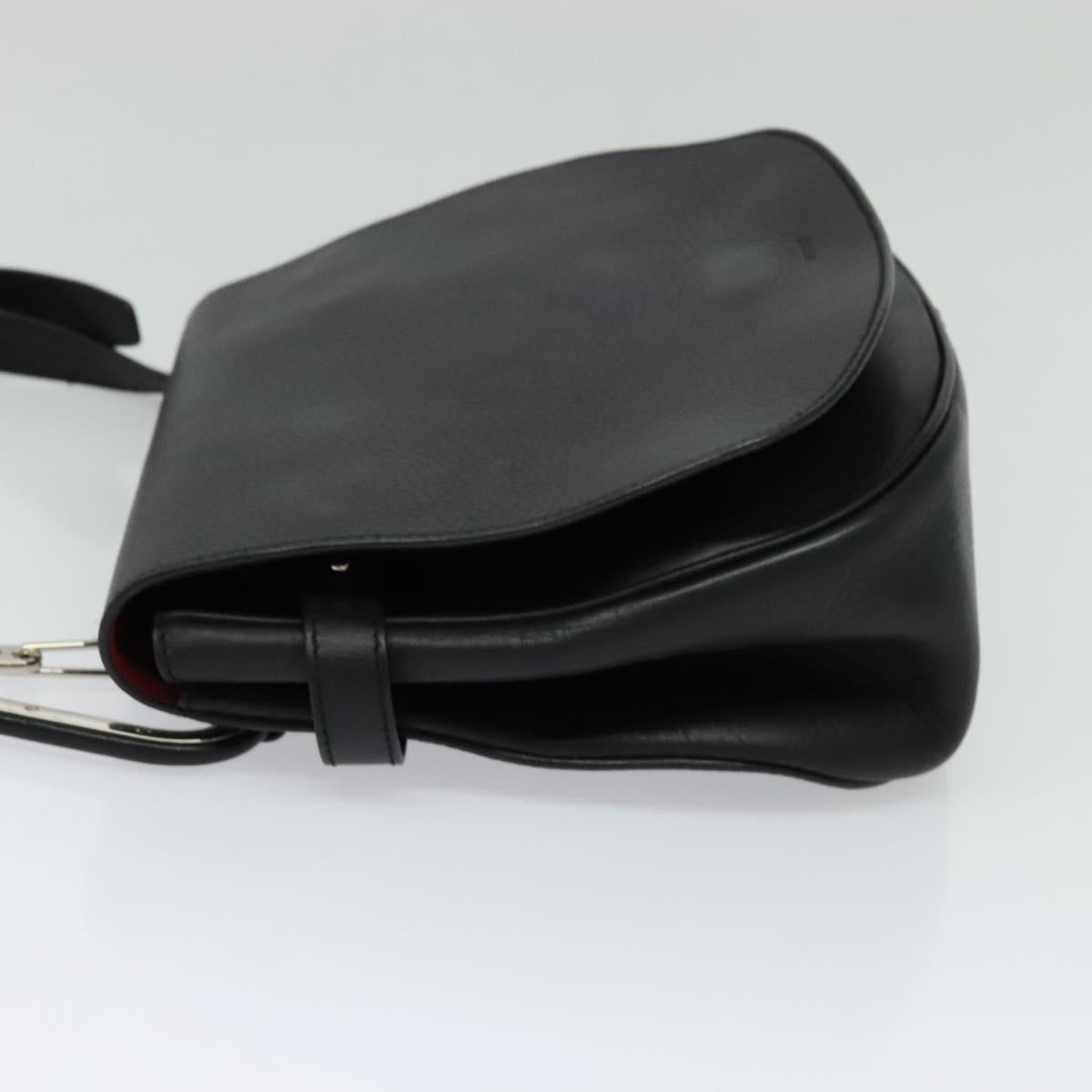 BALLY Shoulder Bag Leather Black Auth sw183