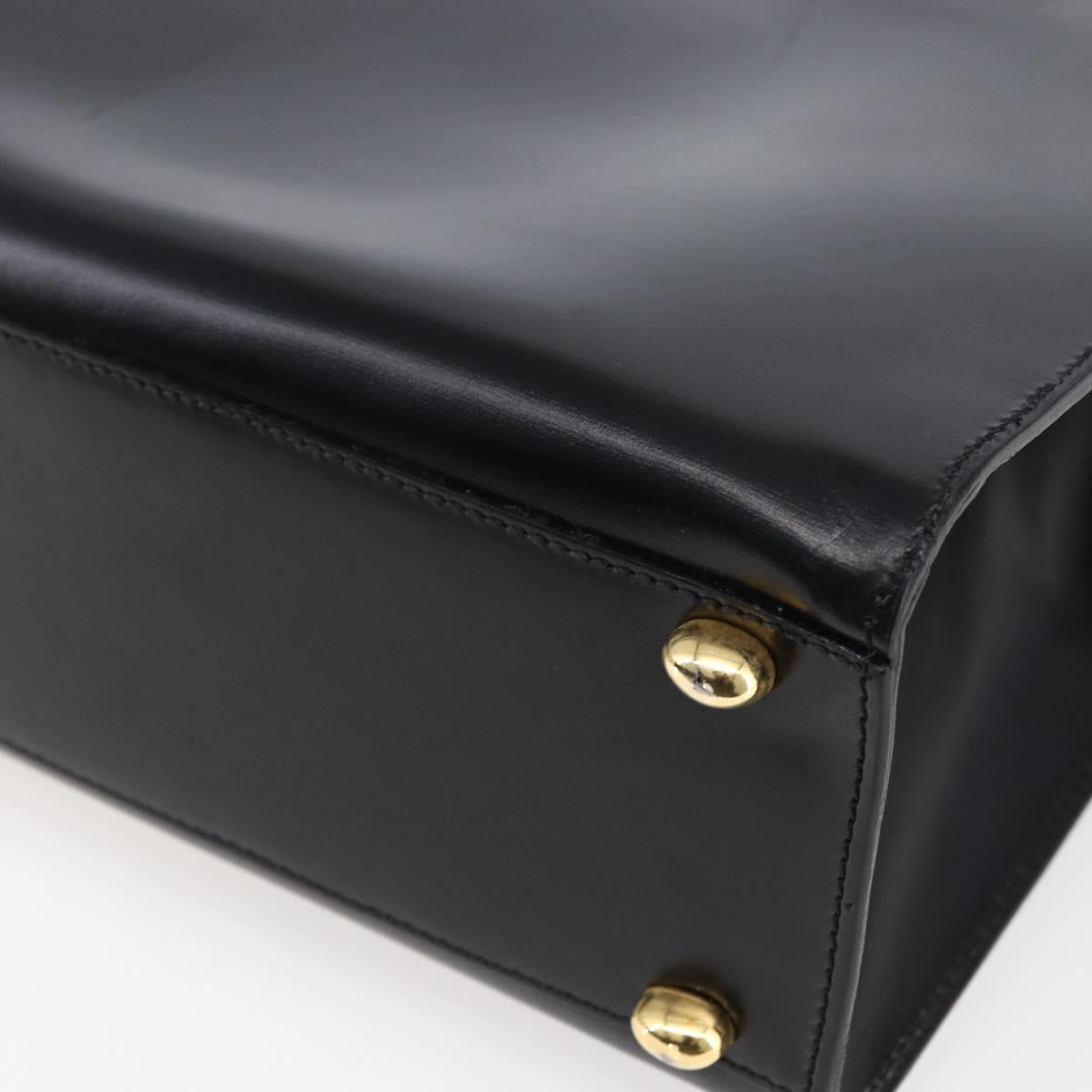 CELINE Tote Bag Leather Black Gold Auth SW1830