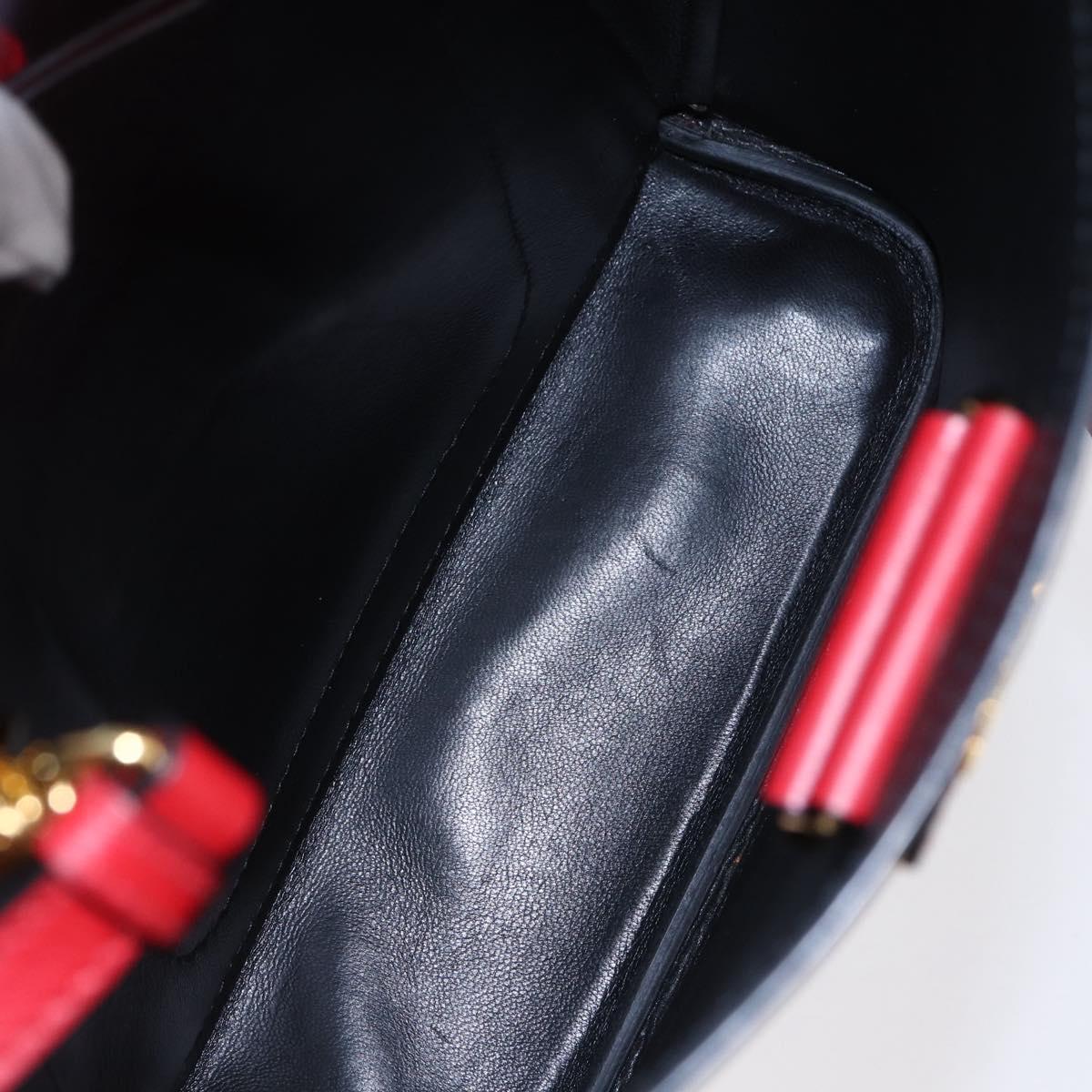 PRADA Panniers Hand Bag Safiano leather 2way Red Gold Auth SW1831V