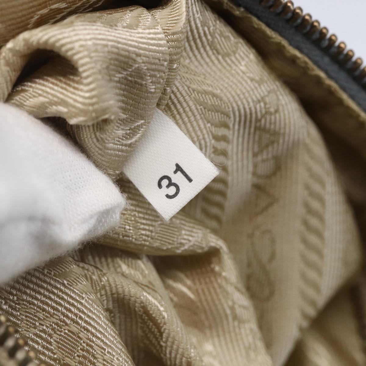 PRADA Chain Shoulder Bag Nylon Light Blue Gold Auth SW1832