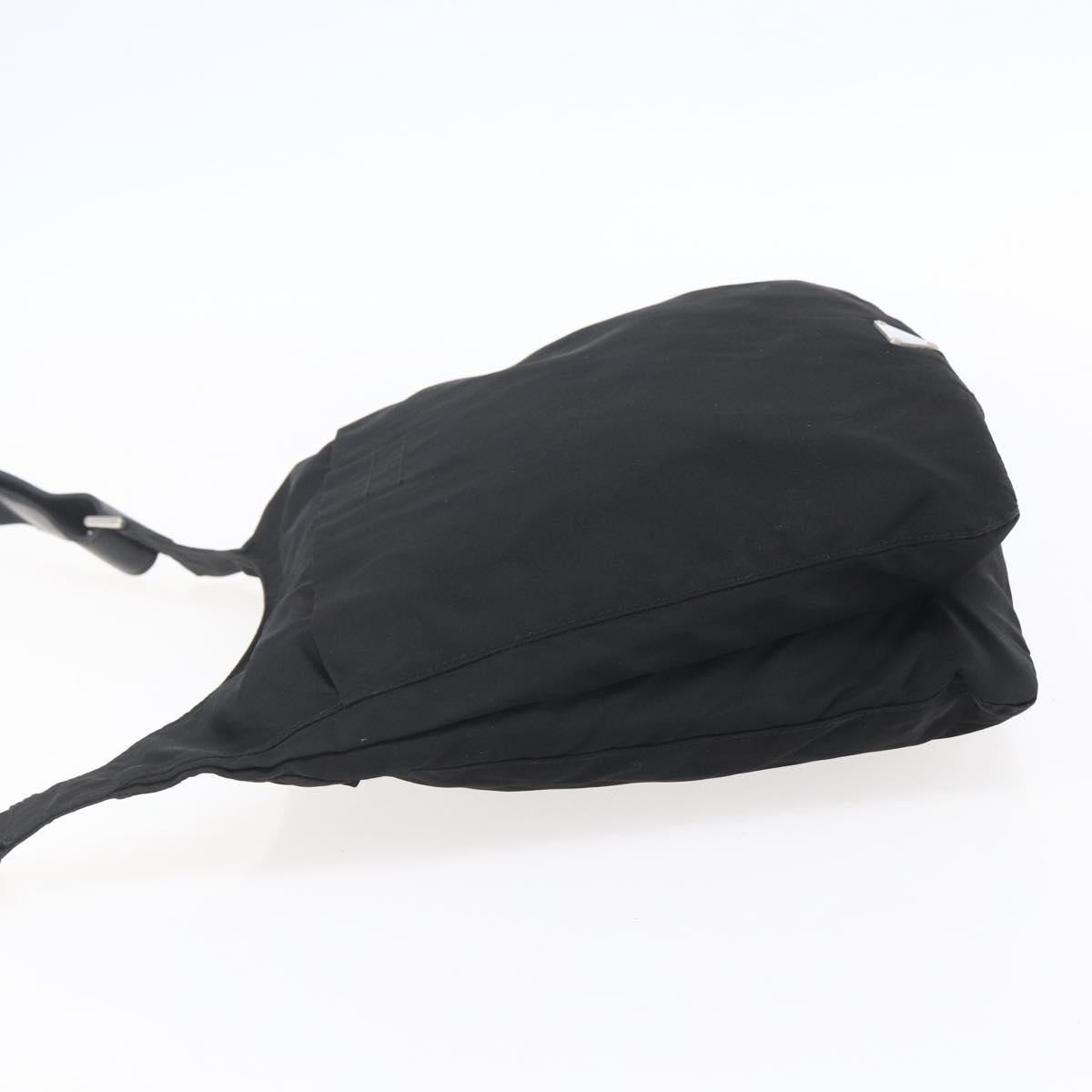 PRADA Shoulder Bag Nylon Black Silver Auth SW1836