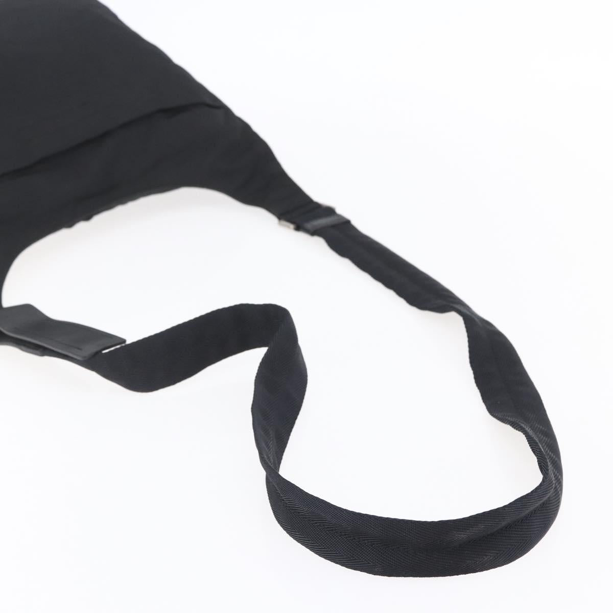 PRADA Shoulder Bag Nylon Black Silver Auth SW1836