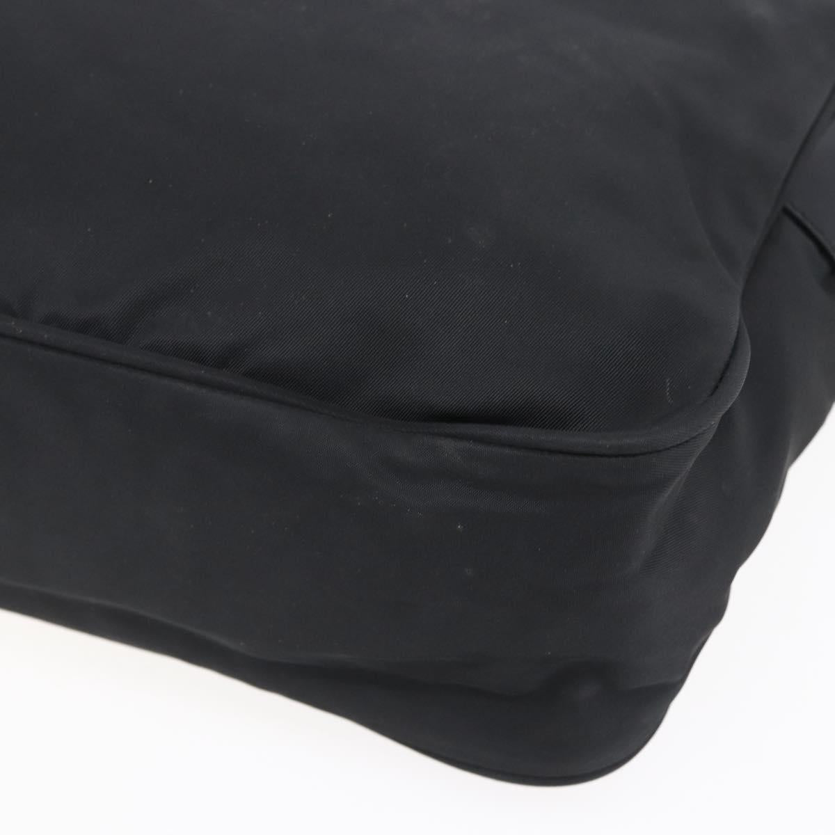 PRADA Shoulder Bag Nylon Black Silver Auth SW1837