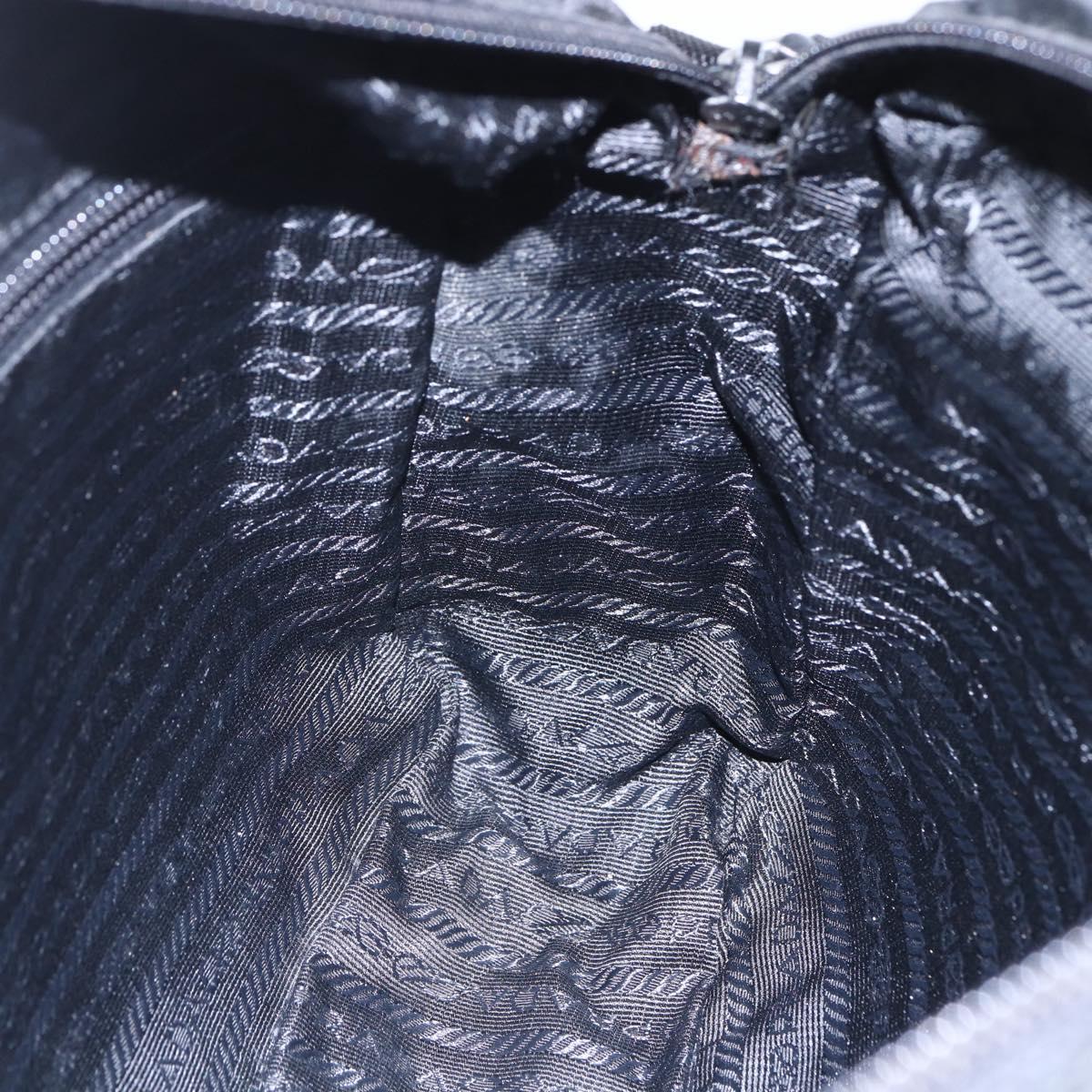 PRADA Shoulder Bag Nylon Black Silver Auth SW1837