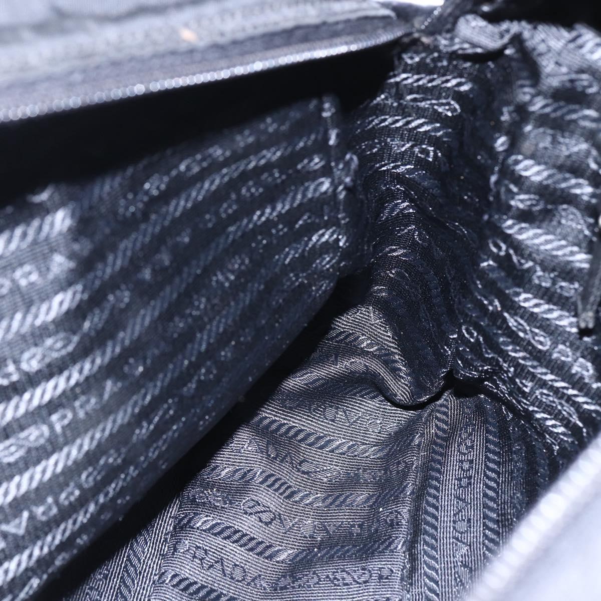 PRADA Shoulder Bag Nylon Black Silver Auth SW1837