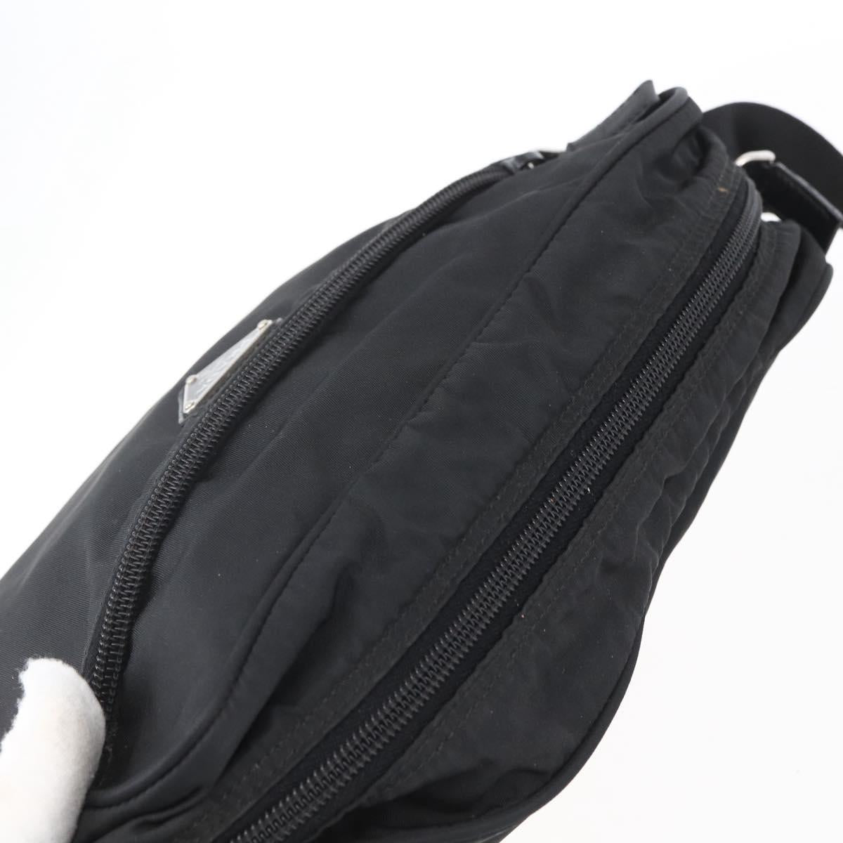 PRADA Shoulder Bag Nylon Black Silver Auth SW1837