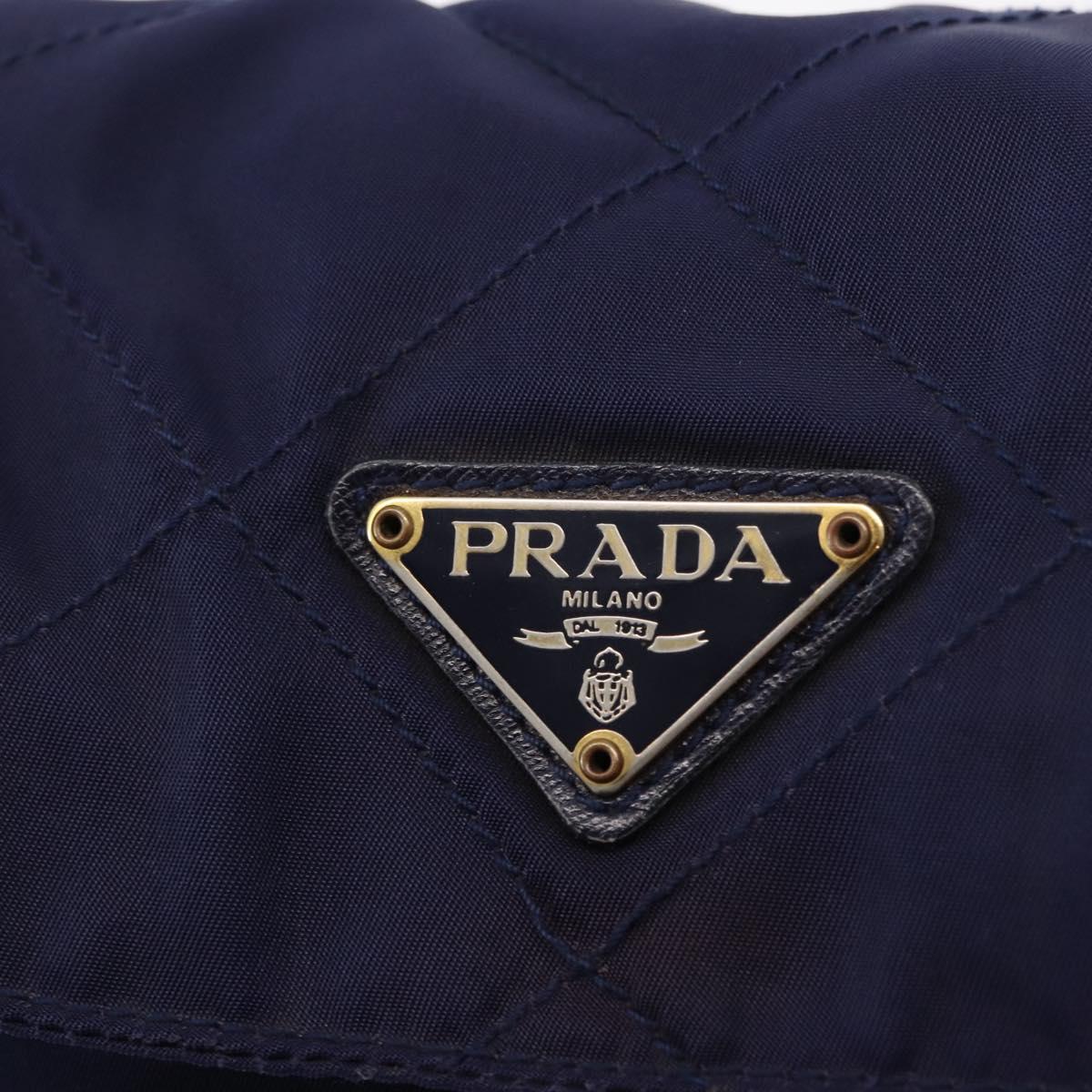 PRADA Chain Shoulder Bag Nylon Purple Gold Auth SW1838