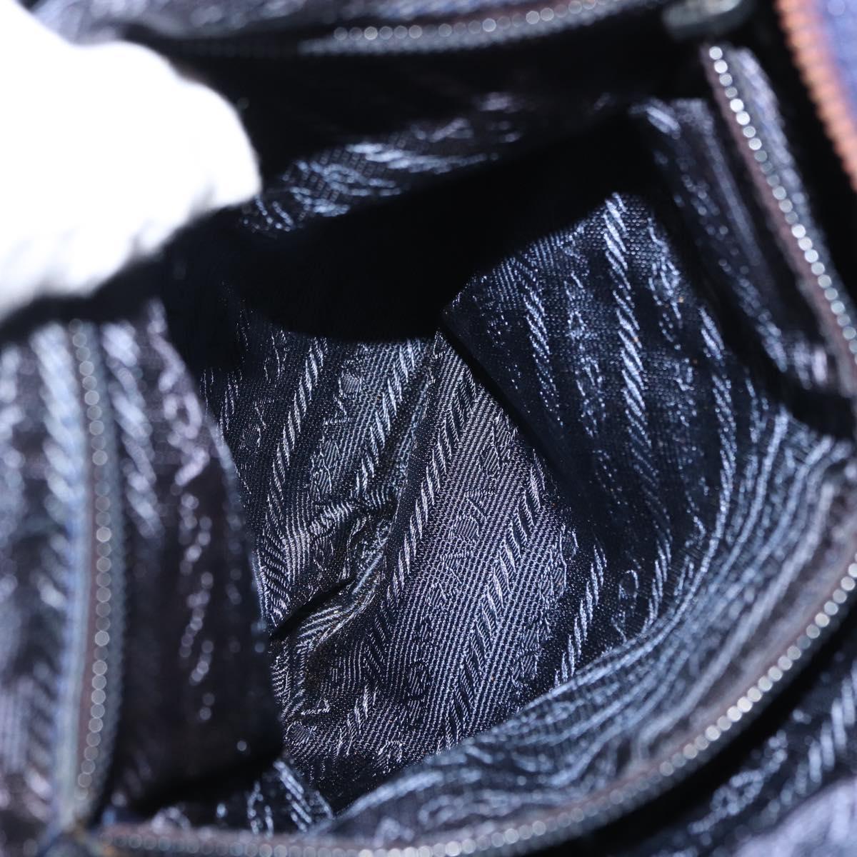 PRADA Chain Shoulder Bag Nylon Purple Gold Auth SW1838