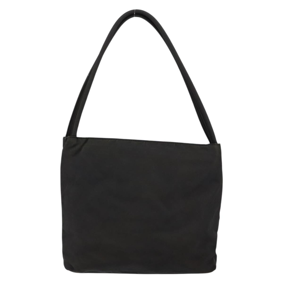 PRADA Tote Bag Nylon Black Silver Auth SW1839