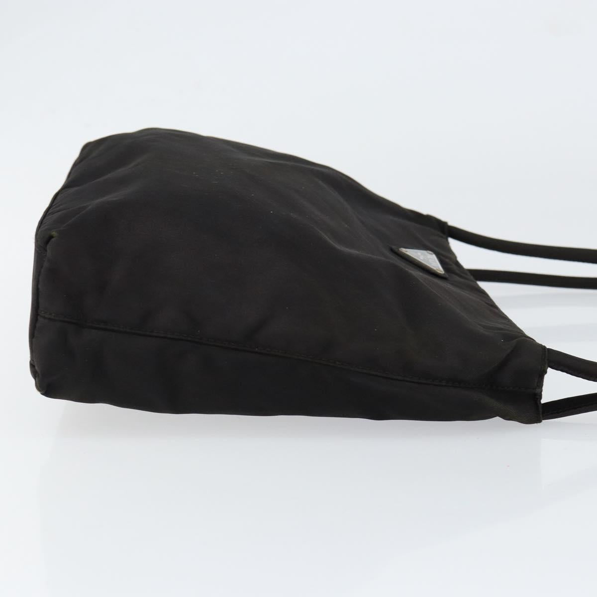 PRADA Tote Bag Nylon Black Silver Auth SW1839