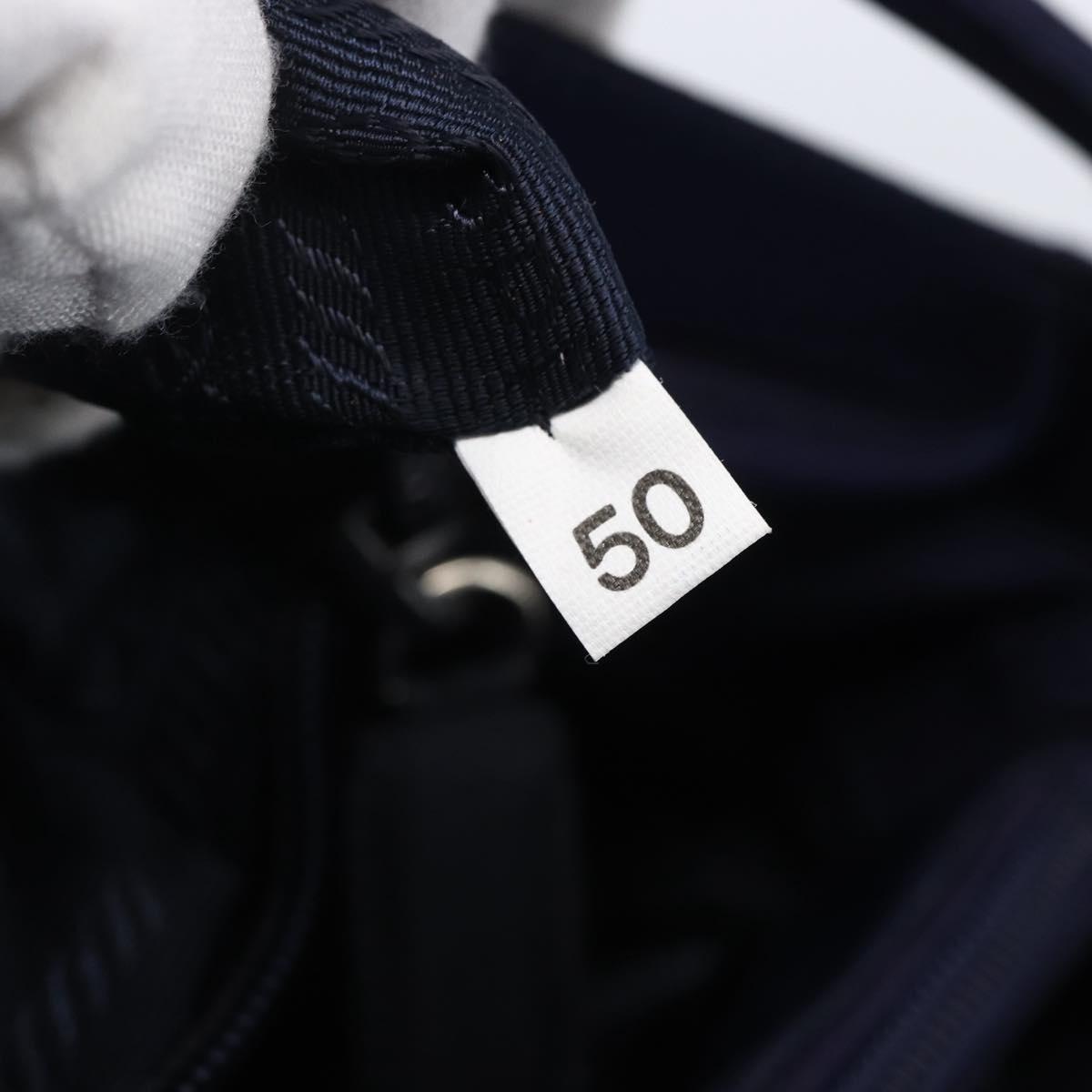 PRADA Tote Bag Nylon Navy Silver Auth SW1840