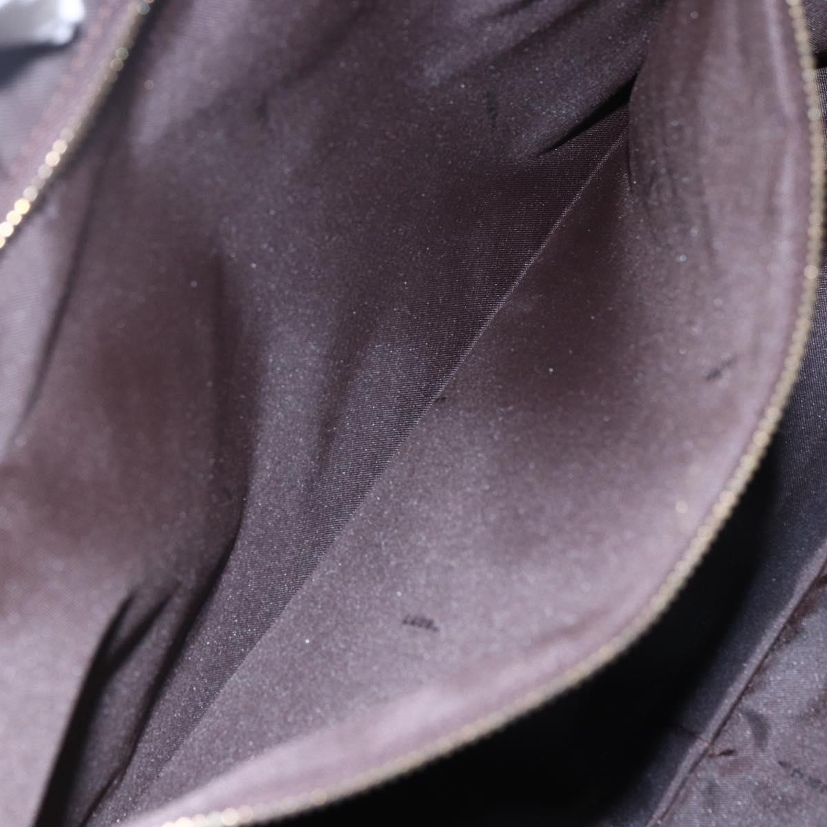 FENDI Zucchino Canvas Hand Bag Beige Gold Auth SW1844