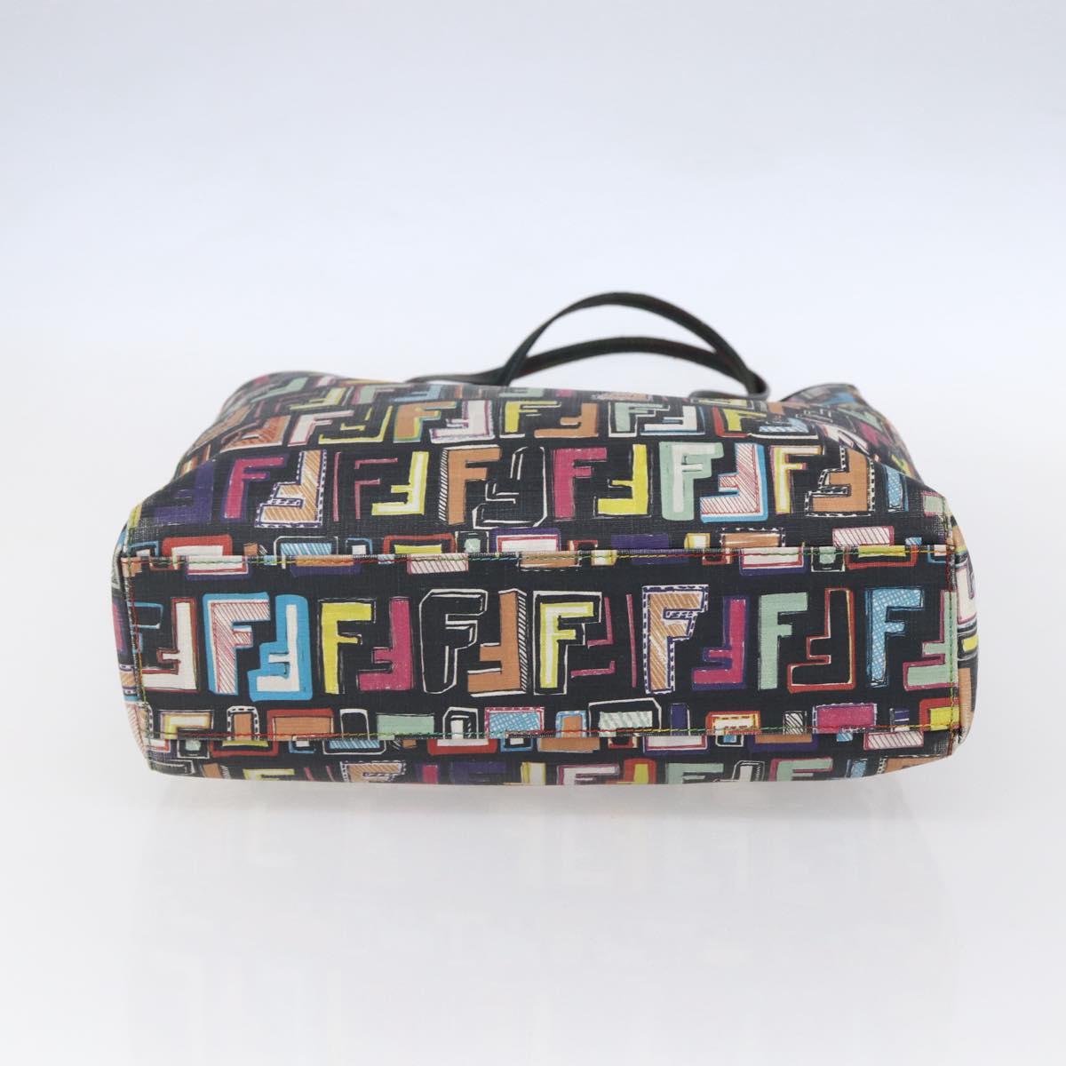 FENDI Zucca Canvas Tote Bag PVC Multicolor Gold Auth SW1846V