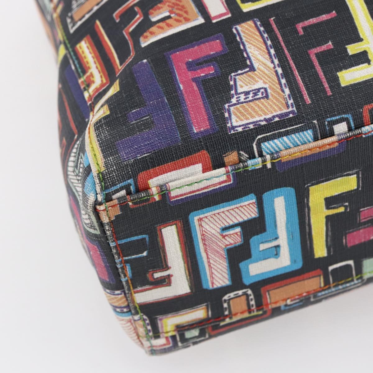 FENDI Zucca Canvas Tote Bag PVC Multicolor Gold Auth SW1846V
