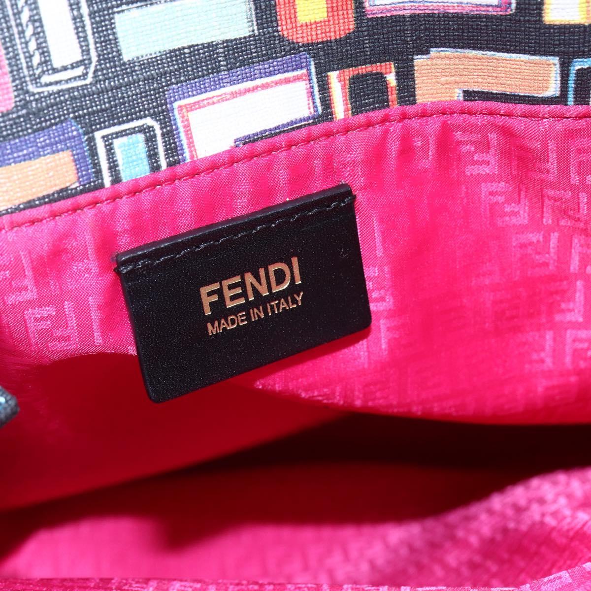 FENDI Zucca Canvas Tote Bag PVC Multicolor Gold Auth SW1846V