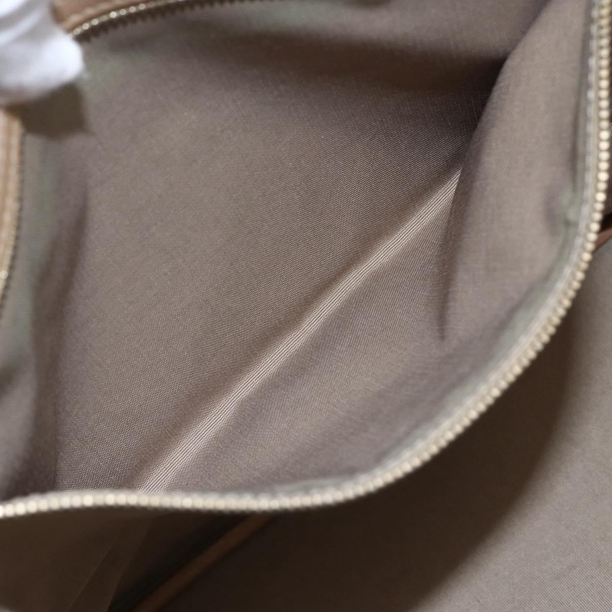 Christian Dior Canage Hand Bag Leather Beige Gold Auth SW1848