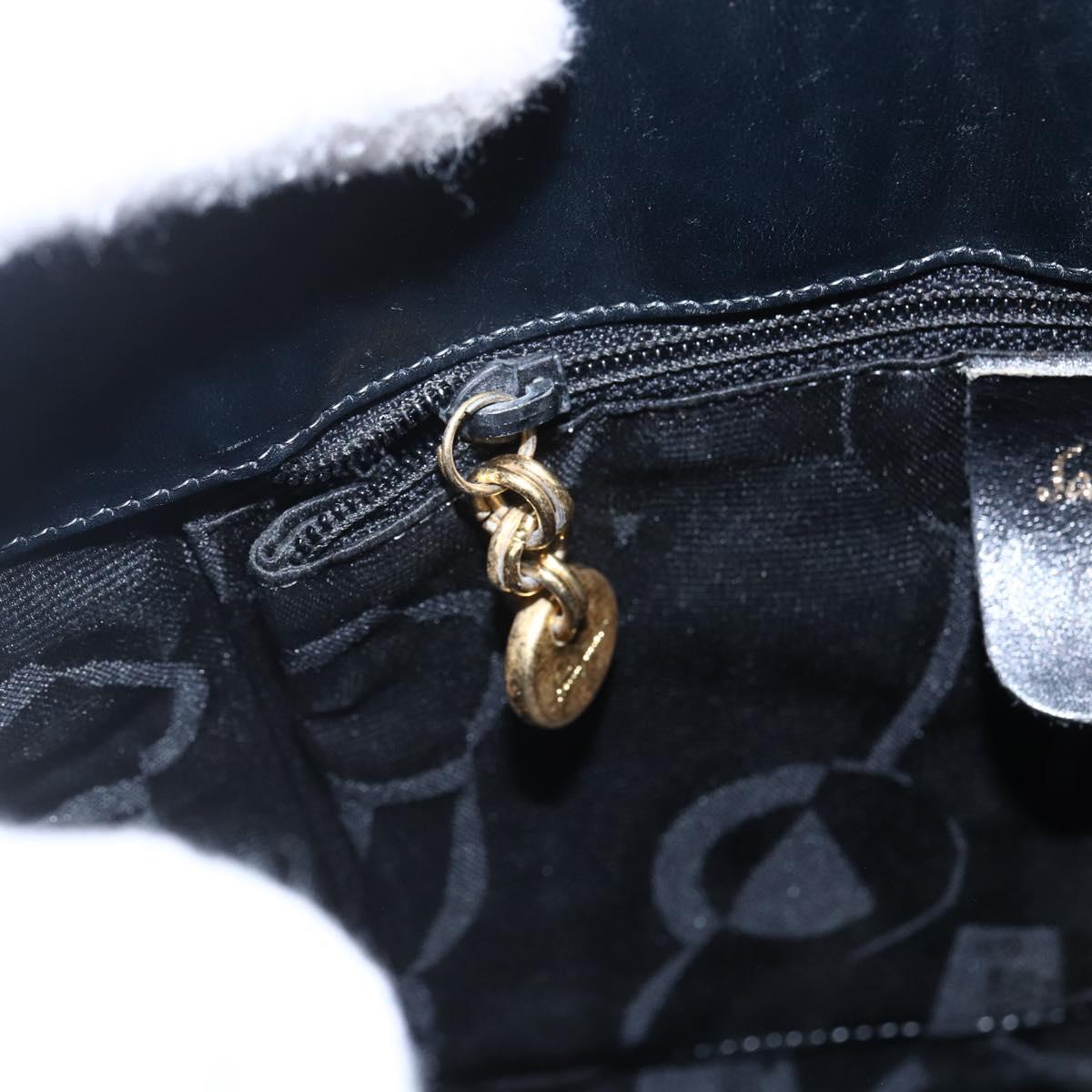 Salvatore Ferragamo Vala Shoulder Bag Nylon Black Gold Auth SW1849