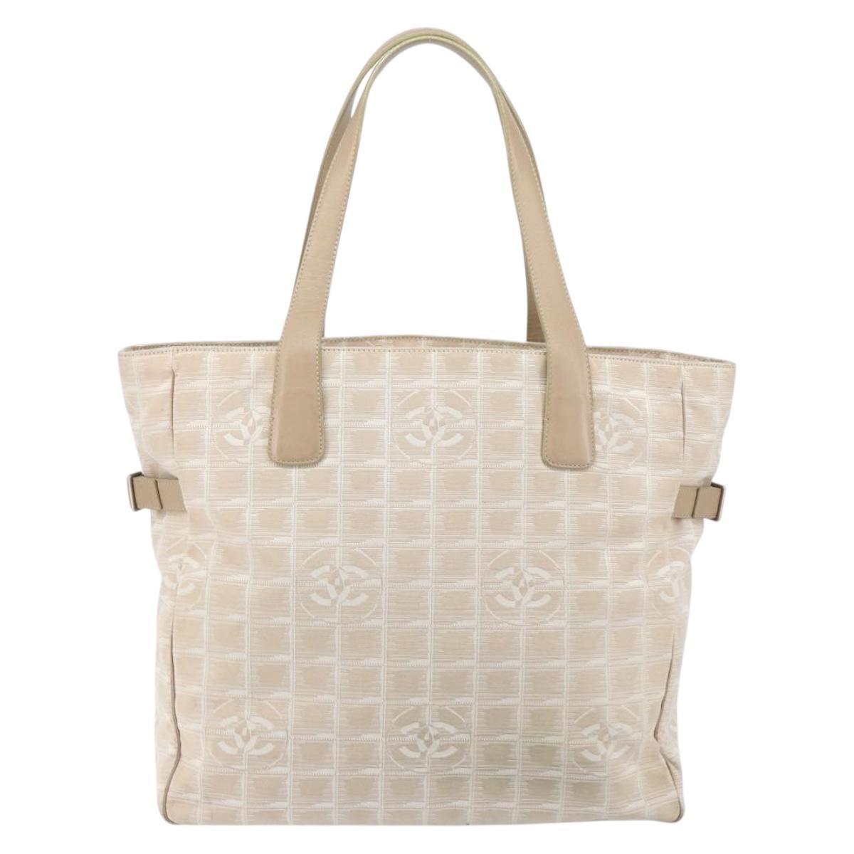 CHANEL New Travel Line Tote Bag Nylon Pink CC Auth SW1851