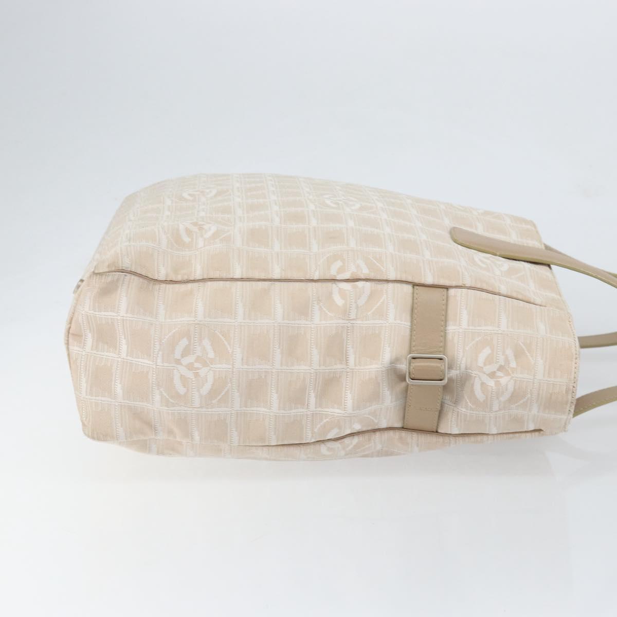 CHANEL New Travel Line Tote Bag Nylon Pink CC Auth SW1851