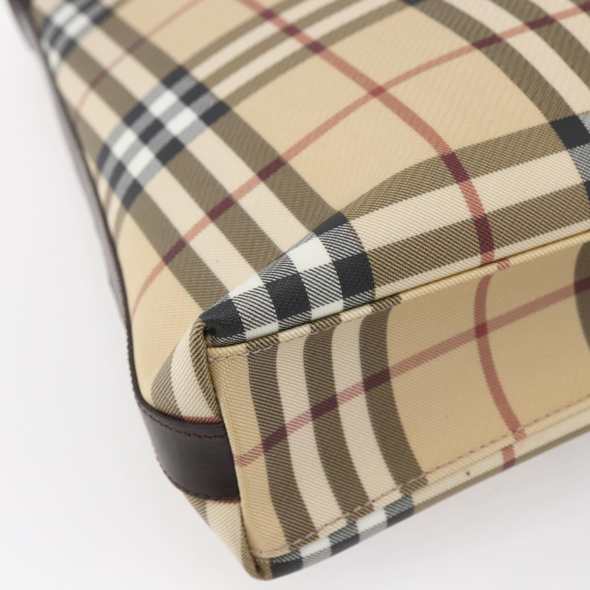 BURBERRY Nova Check Shoulder Bag PVC Beige Auth SW1854