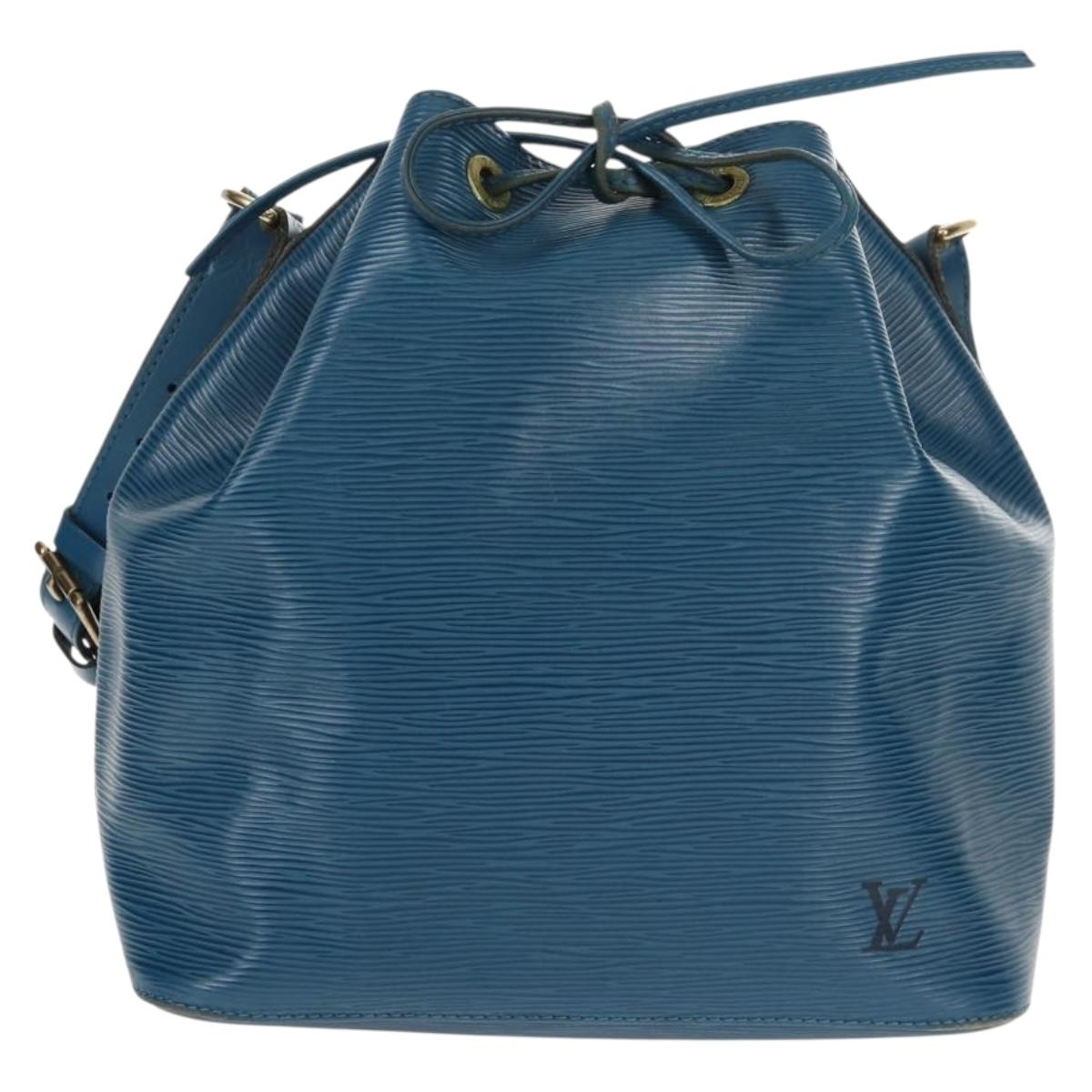 LOUIS VUITTON Epi Petit Noe Shoulder Bag Blue M44105 LV Auth SW1860