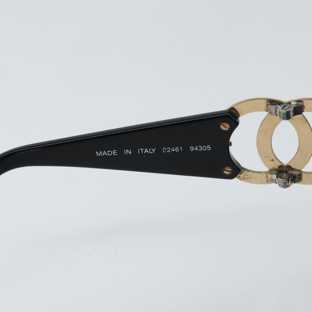 CHANEL Sunglasses plastic Black CC Auth SW1861