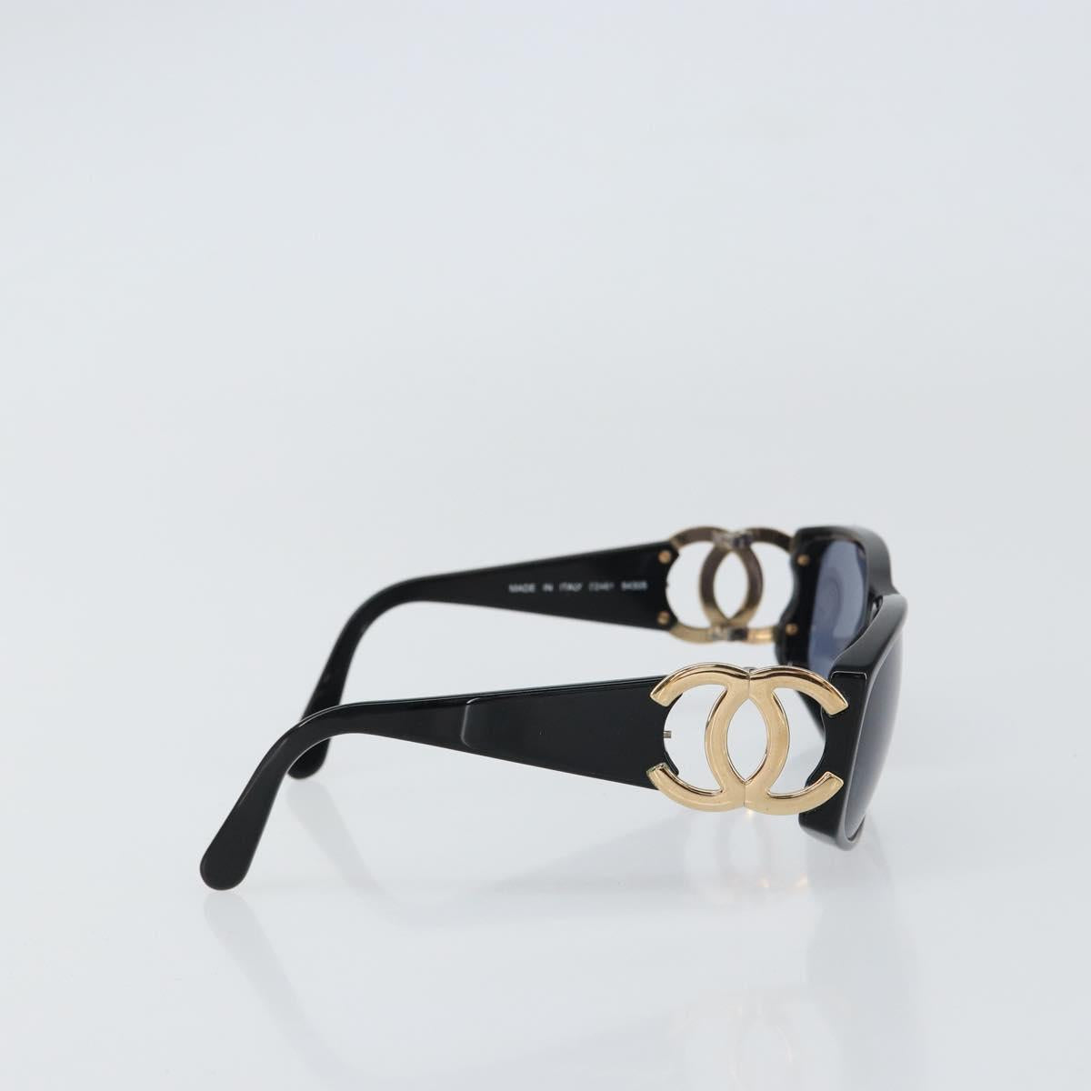 CHANEL Sunglasses plastic Black CC Auth SW1861