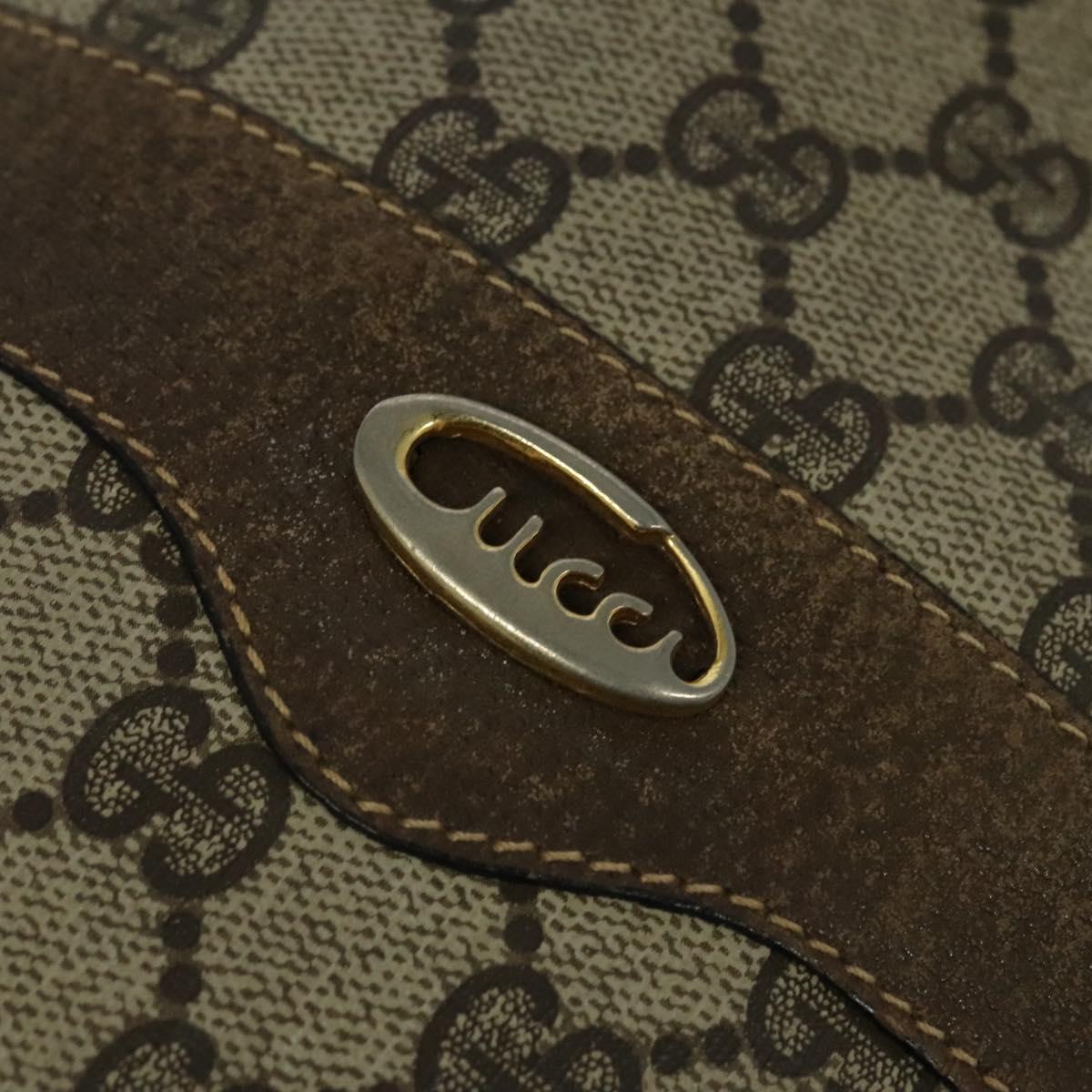 GUCCI GG Supreme Shoulder Bag PVC Beige Auth sw187