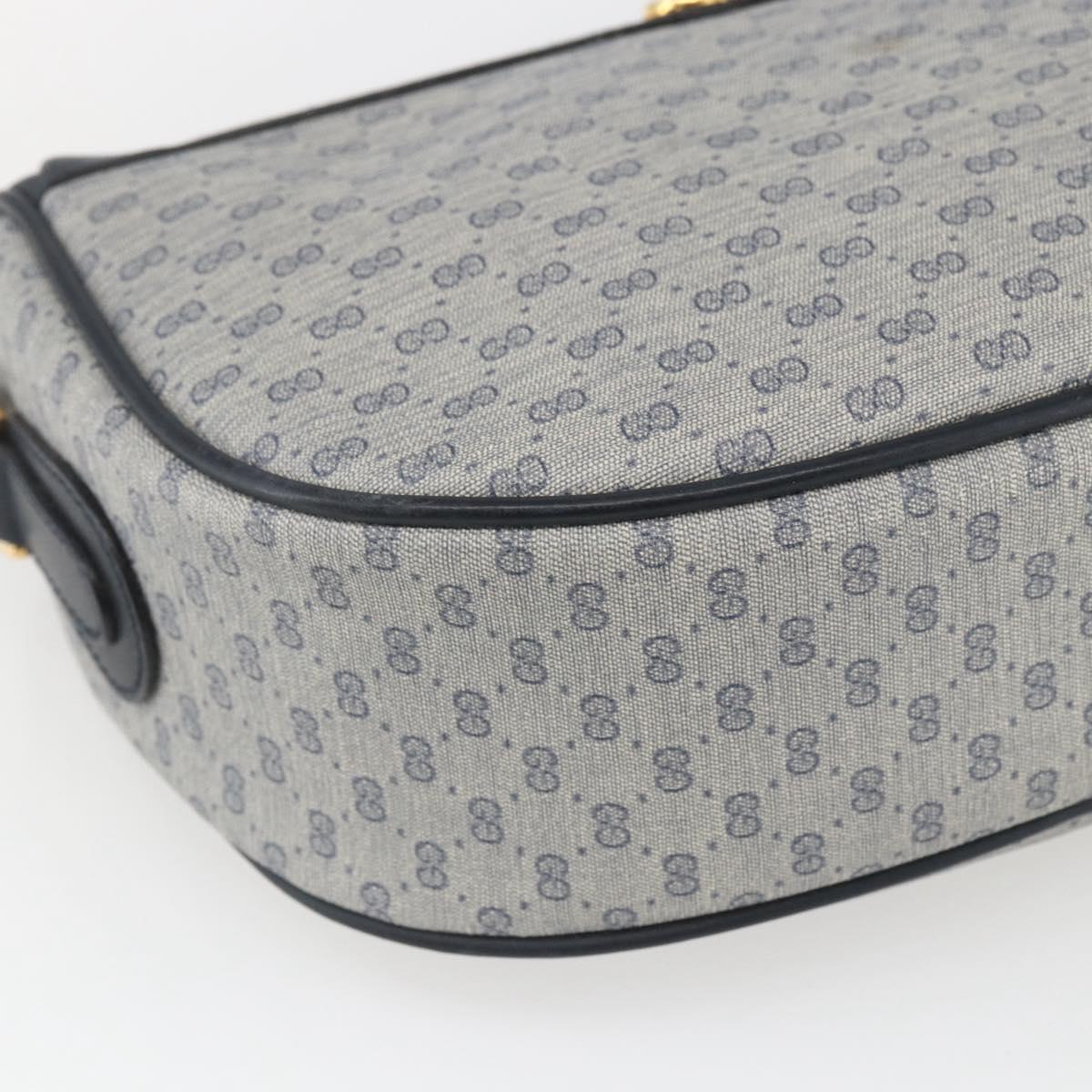 GUCCI Micro GG Supreme Sherry Line Bag PVC Navy Gold 001 58 0918 Auth SW1872