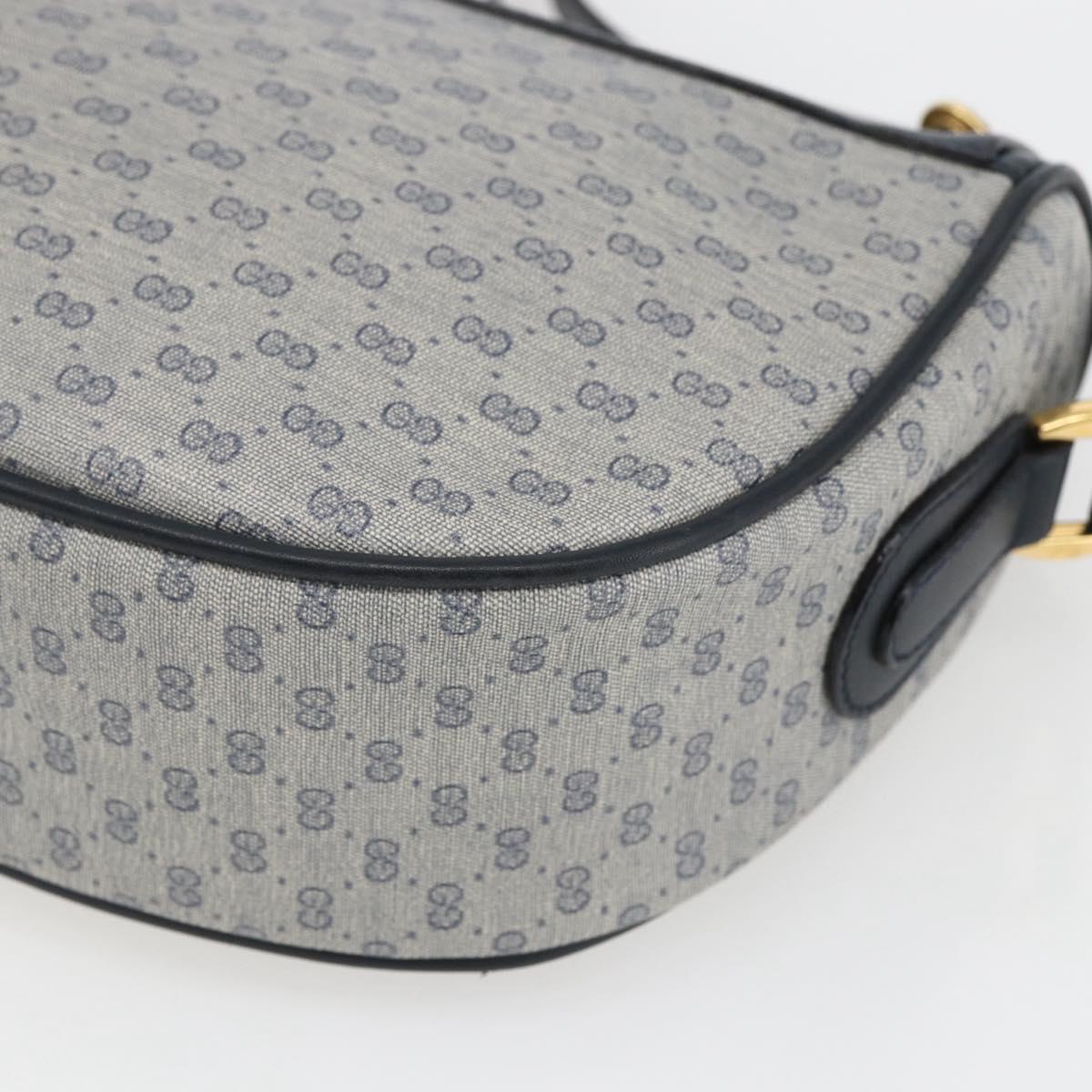GUCCI Micro GG Supreme Sherry Line Bag PVC Navy Gold 001 58 0918 Auth SW1872