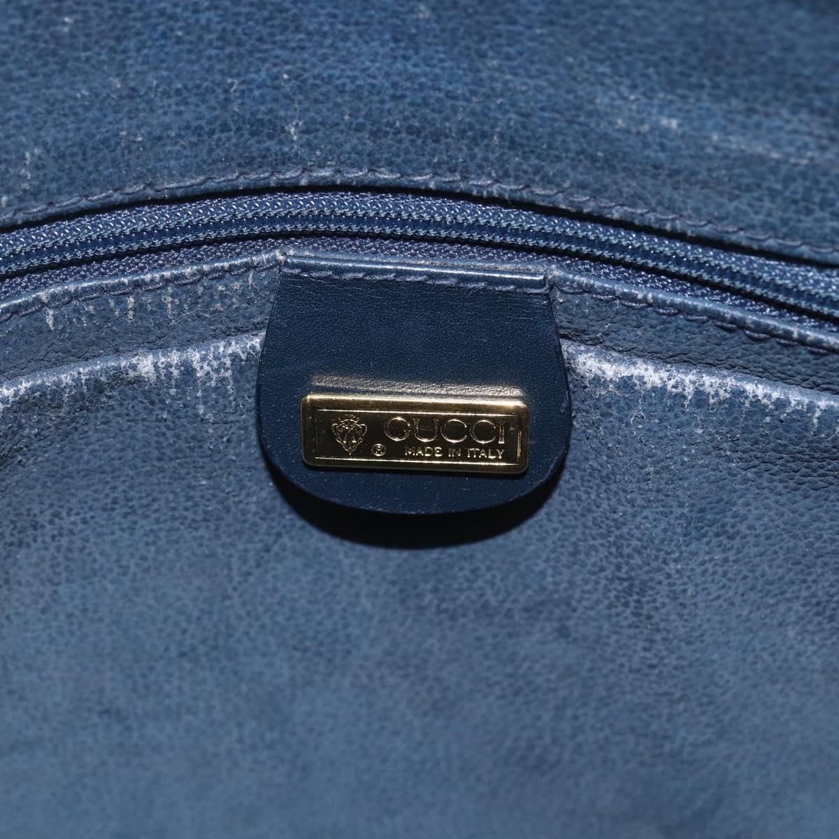GUCCI Micro GG Supreme Sherry Line Bag PVC Navy Gold 001 58 0918 Auth SW1872