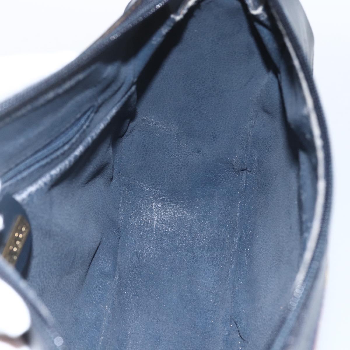 GUCCI Micro GG Supreme Sherry Line Bag PVC Navy Gold 001 58 0918 Auth SW1872
