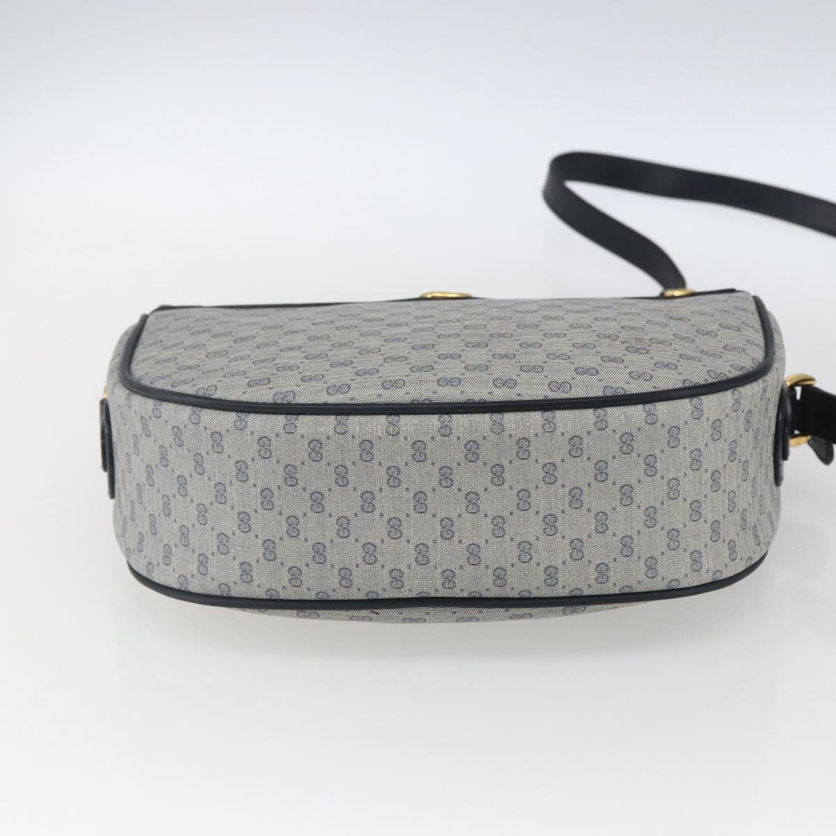 GUCCI Micro GG Supreme Sherry Line Bag PVC Navy Gold 001 58 0918 Auth SW1872