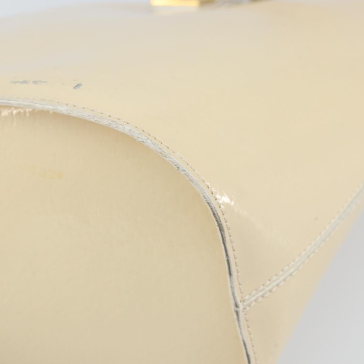 CELINE Shoulder Bag Leather Beige Gold Auth SW1877