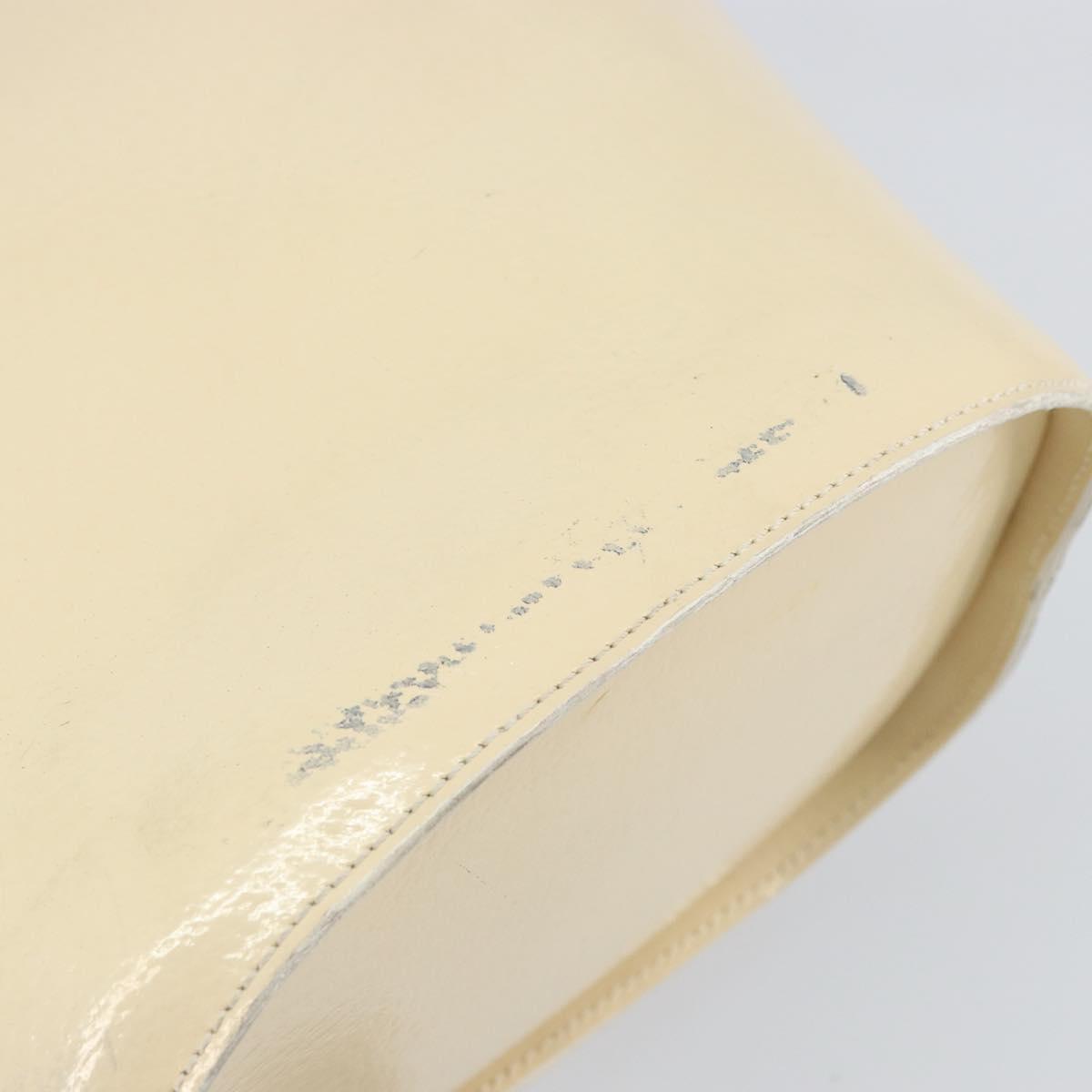 CELINE Shoulder Bag Leather Beige Gold Auth SW1877
