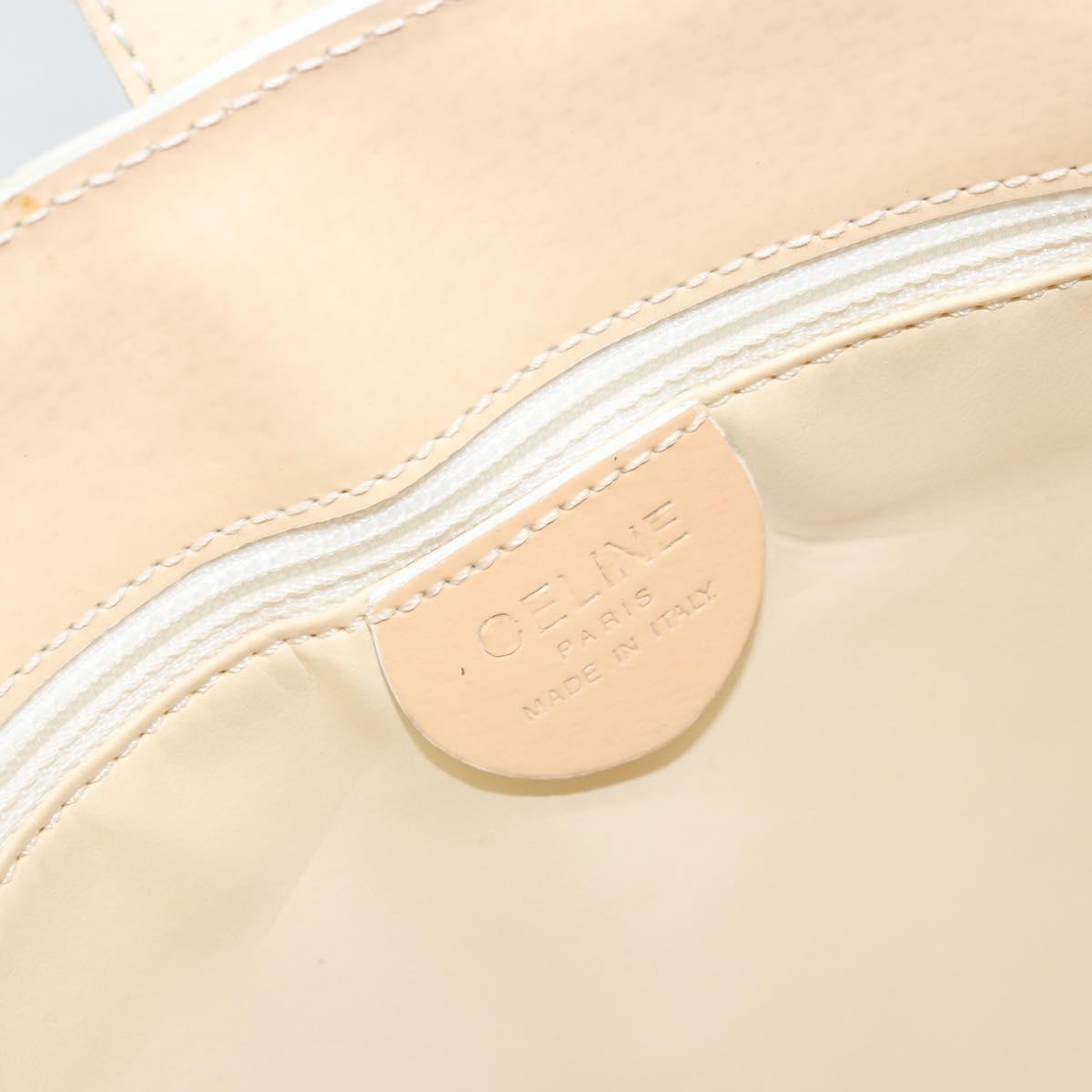 CELINE Shoulder Bag Leather Beige Gold Auth SW1877