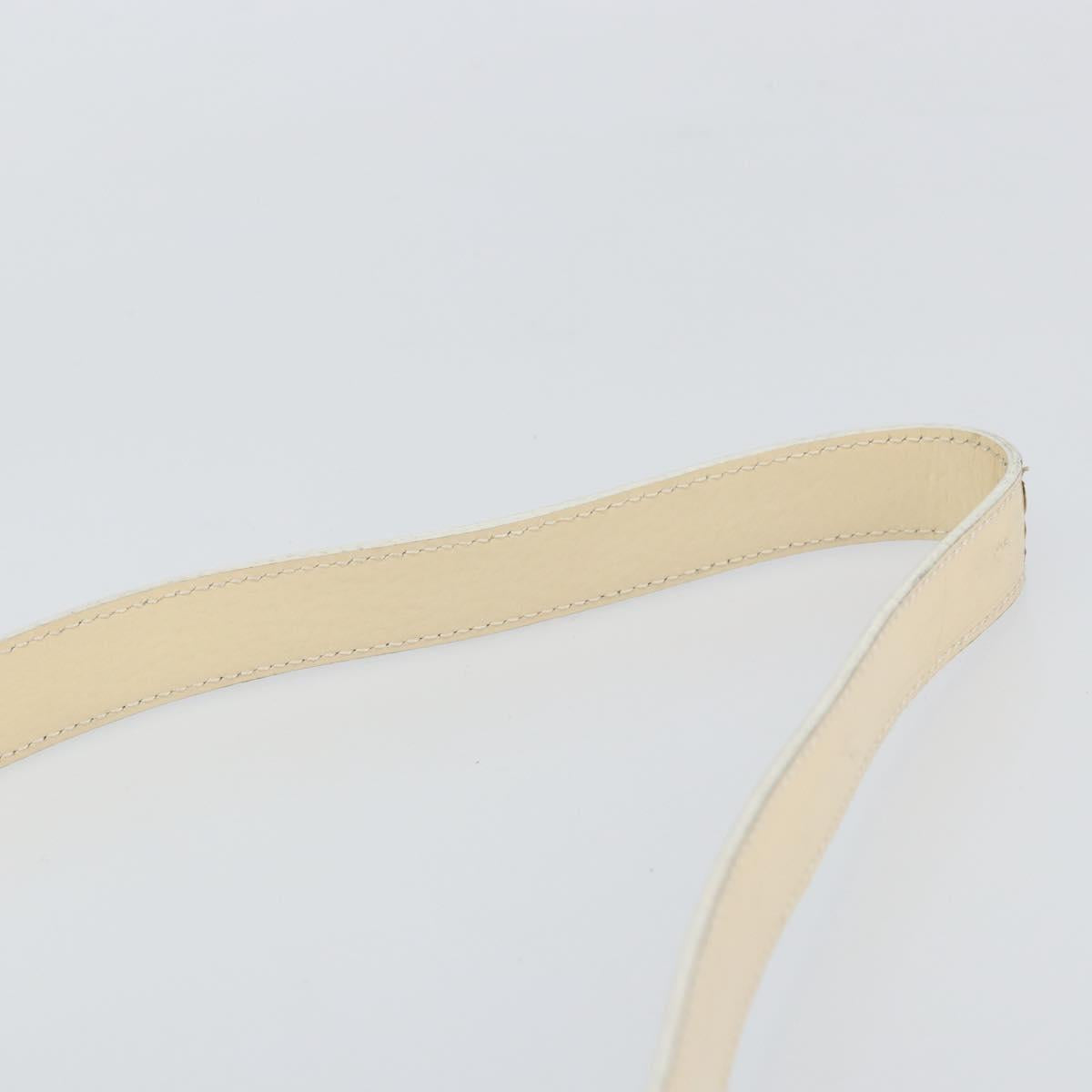 CELINE Shoulder Bag Leather Beige Gold Auth SW1877