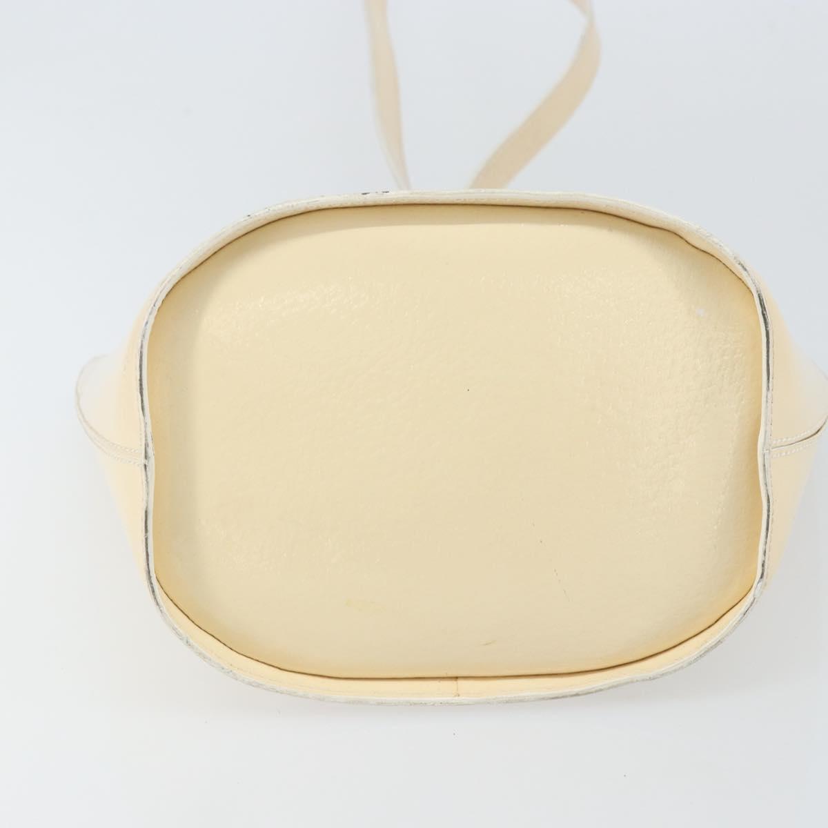 CELINE Shoulder Bag Leather Beige Gold Auth SW1877