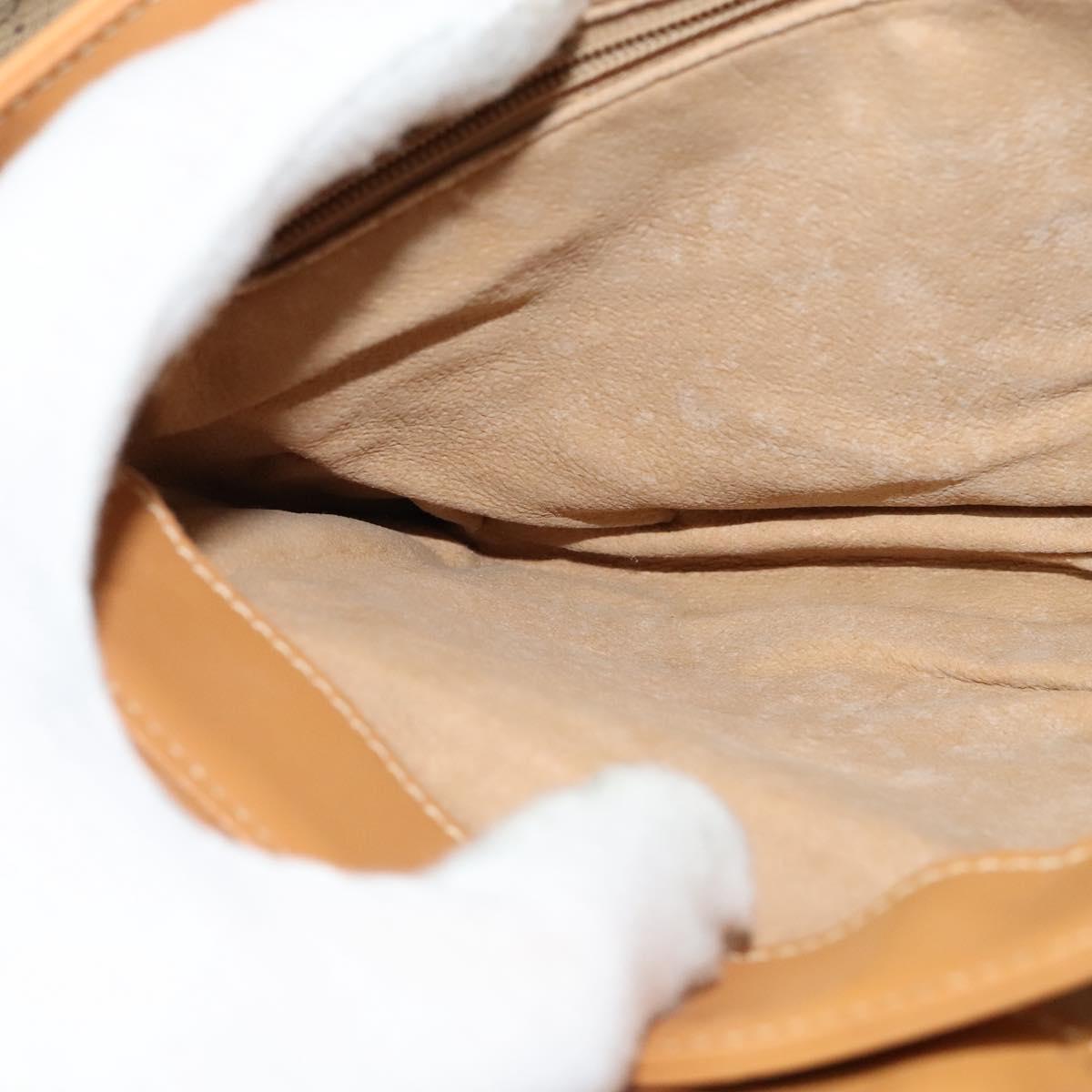 GUCCI Micro GG Supreme Shoulder Bag PVC Leather Brown Gold Auth sw188