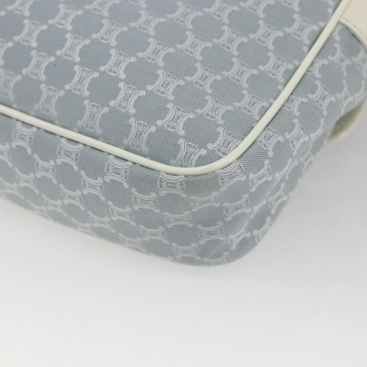 CELINE Macadam Canvas Shoulder Bag Blue Silver Auth SW1885V