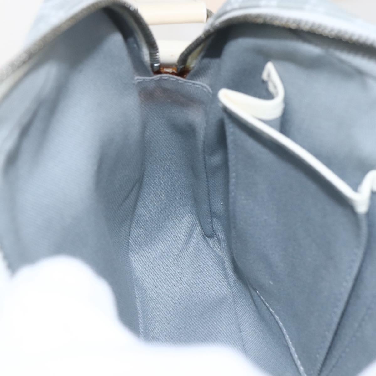 CELINE Macadam Canvas Shoulder Bag Blue Silver Auth SW1885V