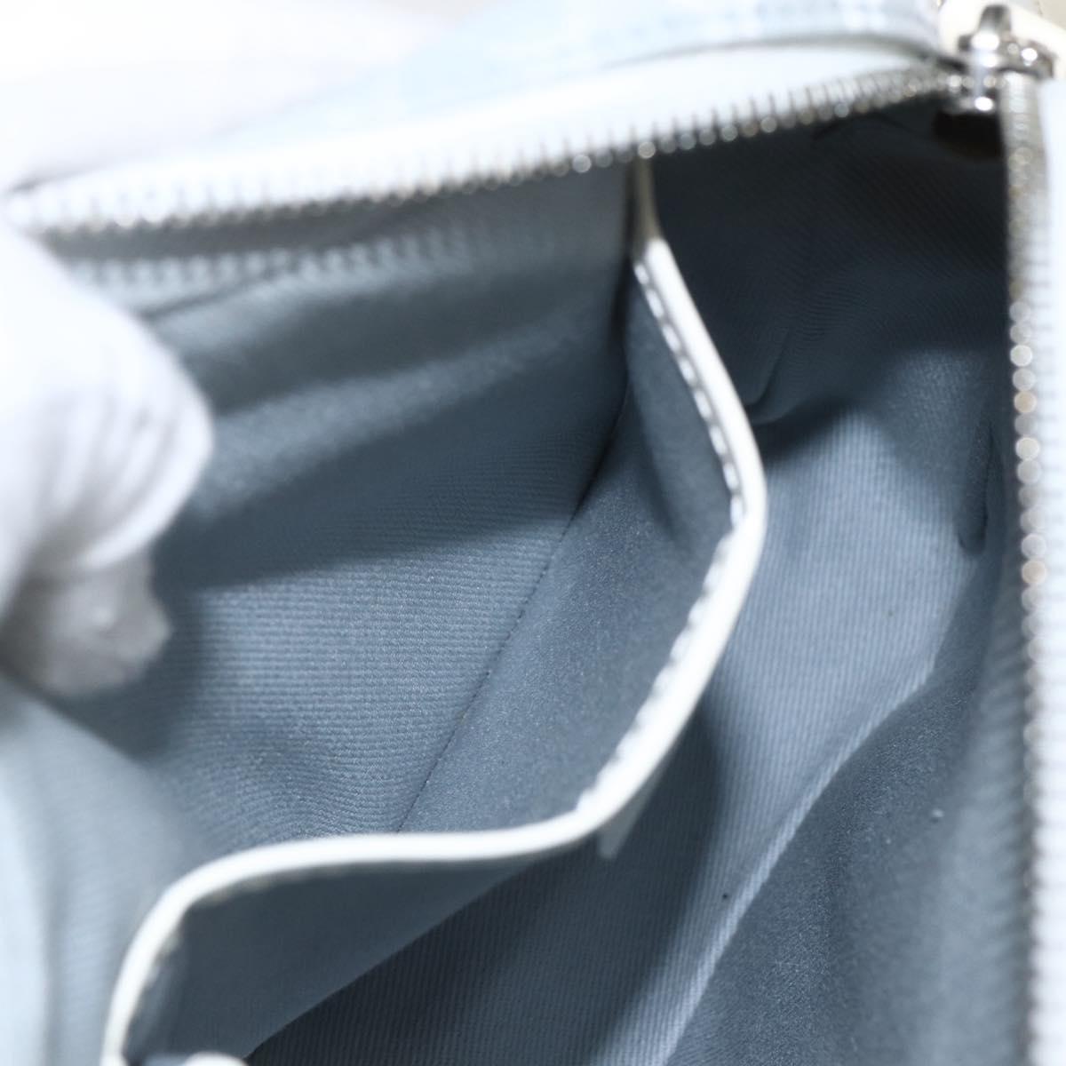 CELINE Macadam Canvas Shoulder Bag Blue Silver Auth SW1885V