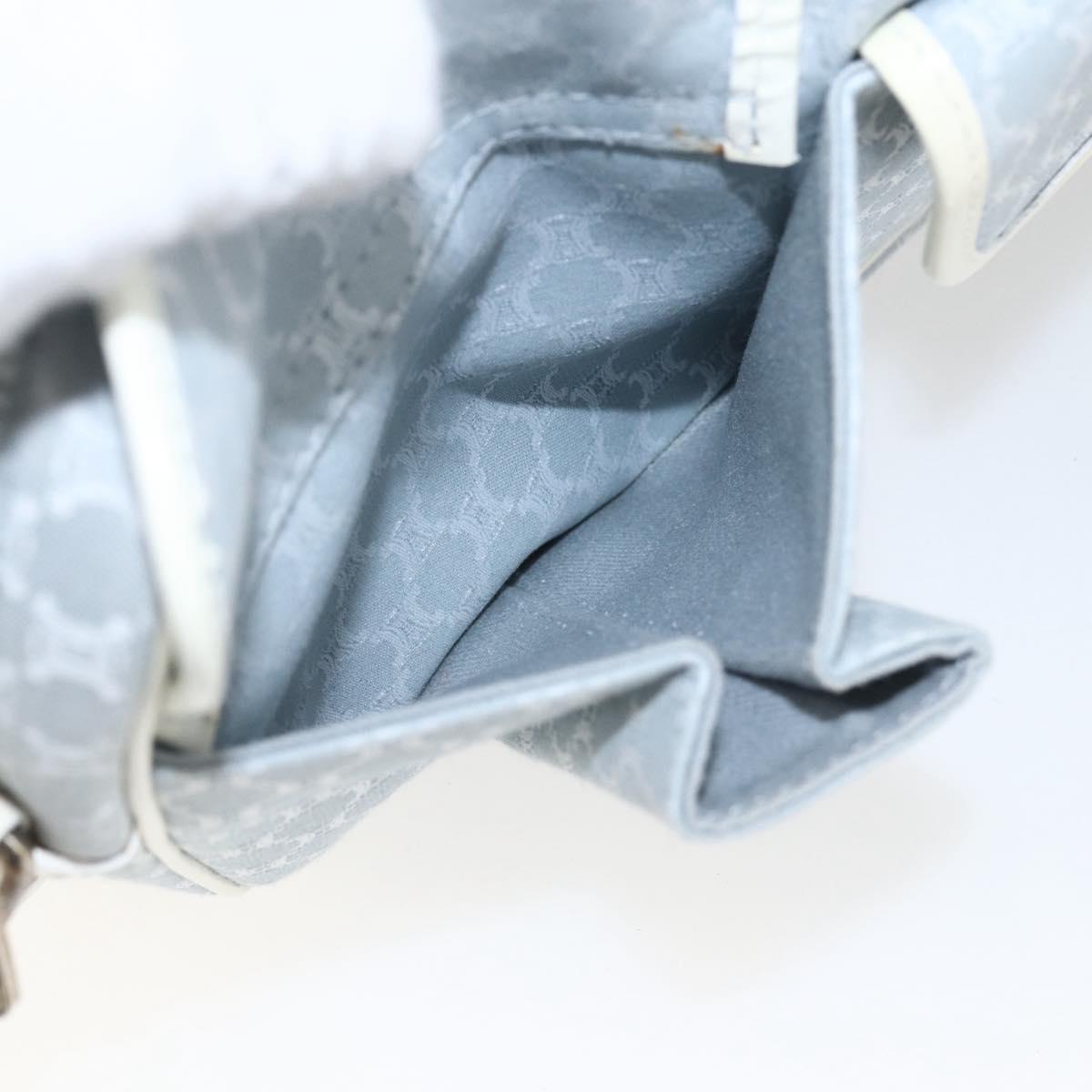CELINE Macadam Canvas Shoulder Bag Blue Silver Auth SW1885V